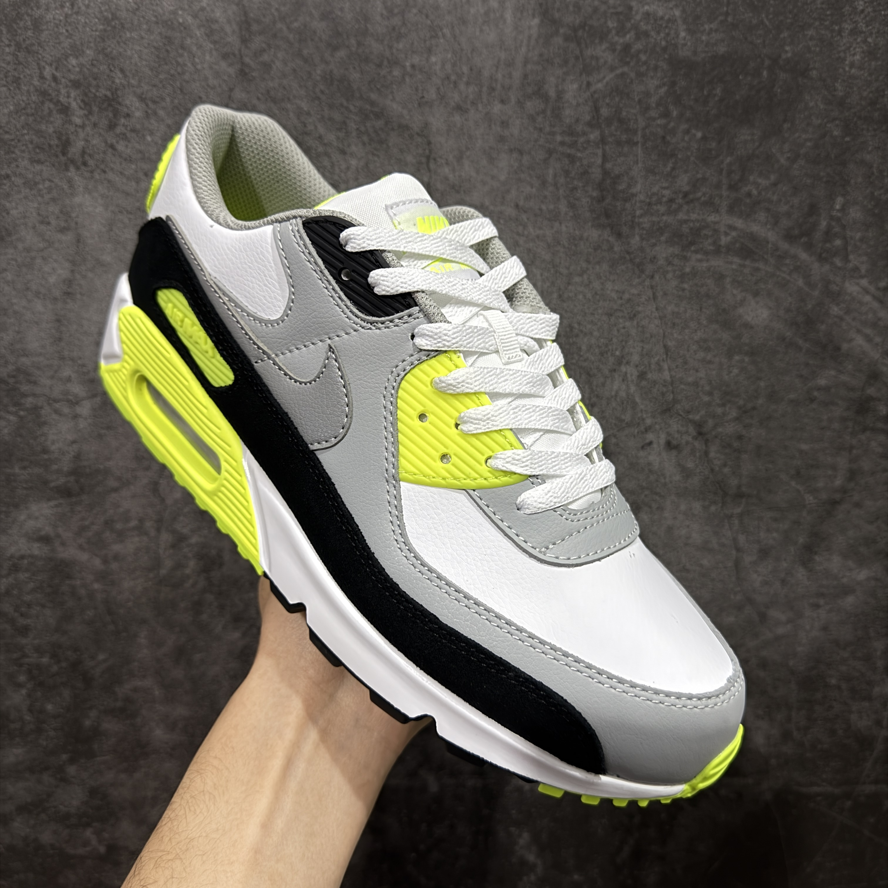 Nike Air Max 90 低筒 复古 网布防滑 运动鞋 休闲鞋 球鞋 男鞋 波鞋 白黄 CD0881-103