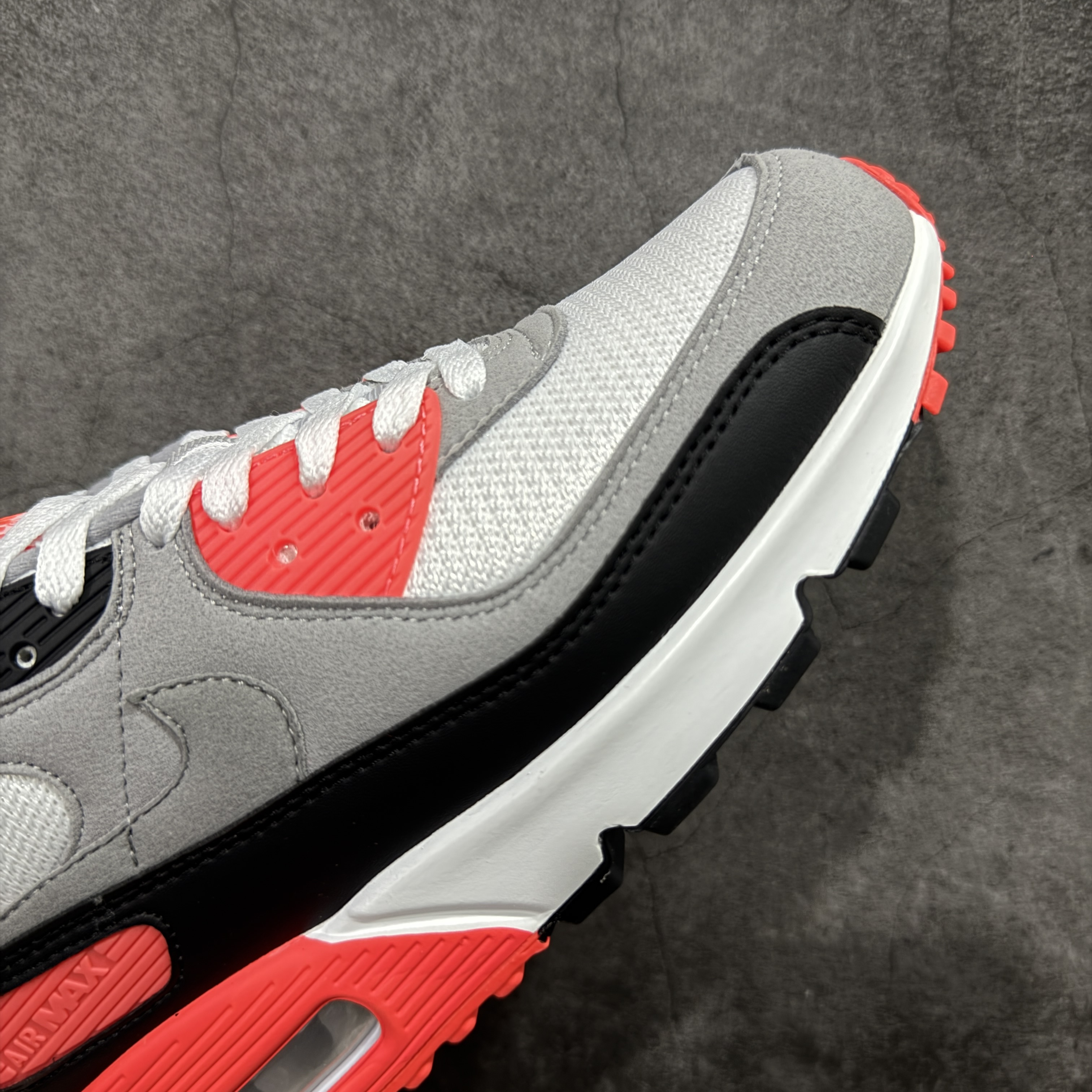 Nike Air Max 90 低筒 复古 网布防滑 运动鞋 休闲鞋 球鞋 男鞋 波鞋 红灰色A5 724882-100