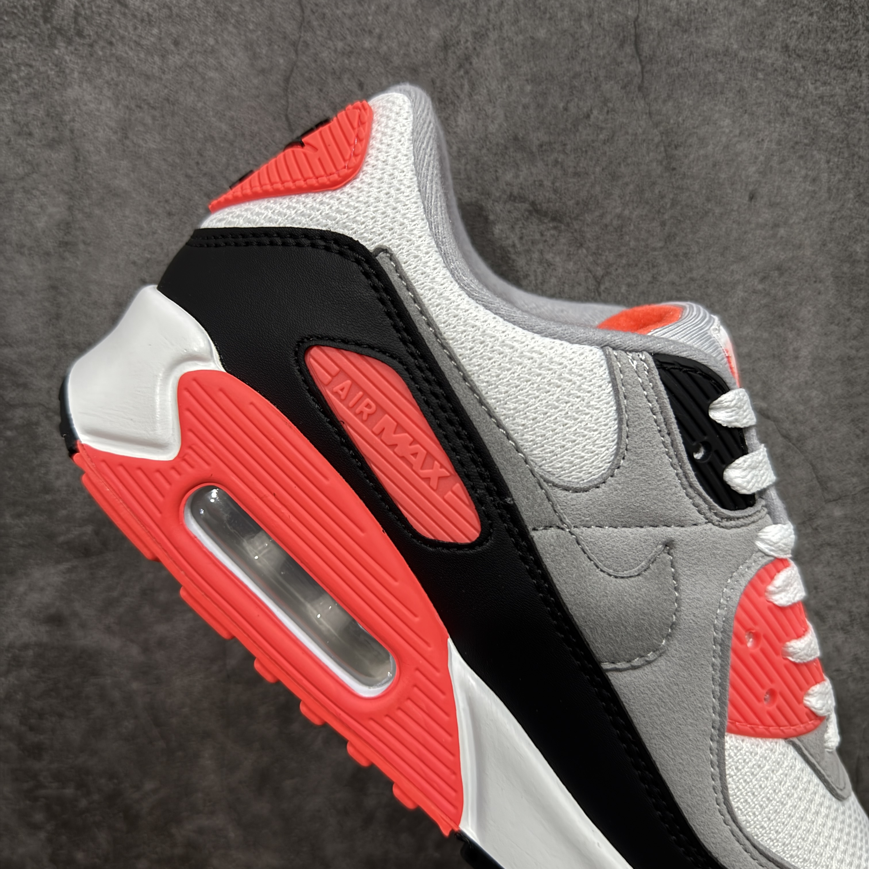 Nike Air Max 90 低筒 复古 网布防滑 运动鞋 休闲鞋 球鞋 男鞋 波鞋 红灰色A5 724882-100