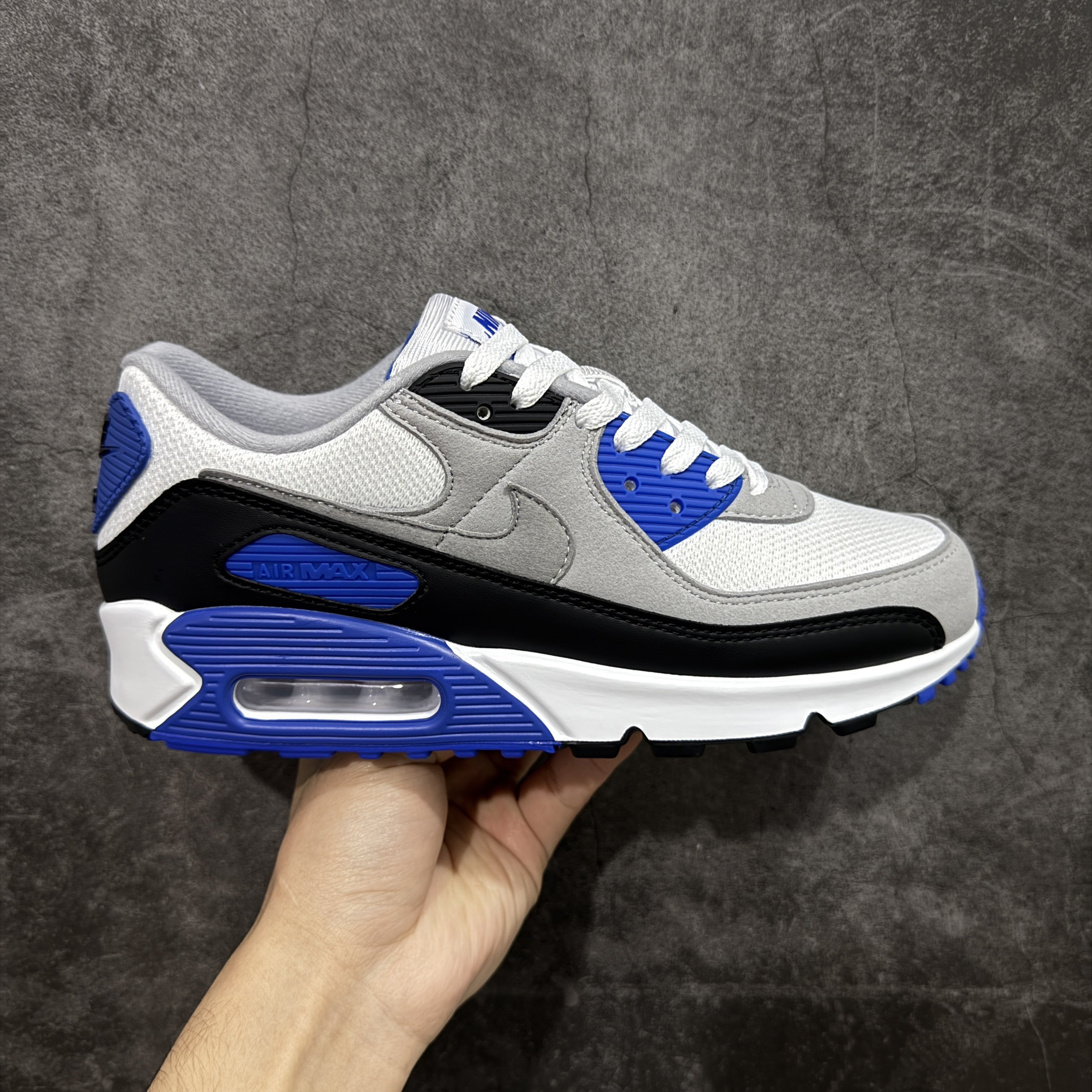 Nike Air Max 90 低筒 复古 网布防滑 运动鞋 休闲鞋 球鞋 男鞋 波鞋 皇家蓝A5 HF3449-100