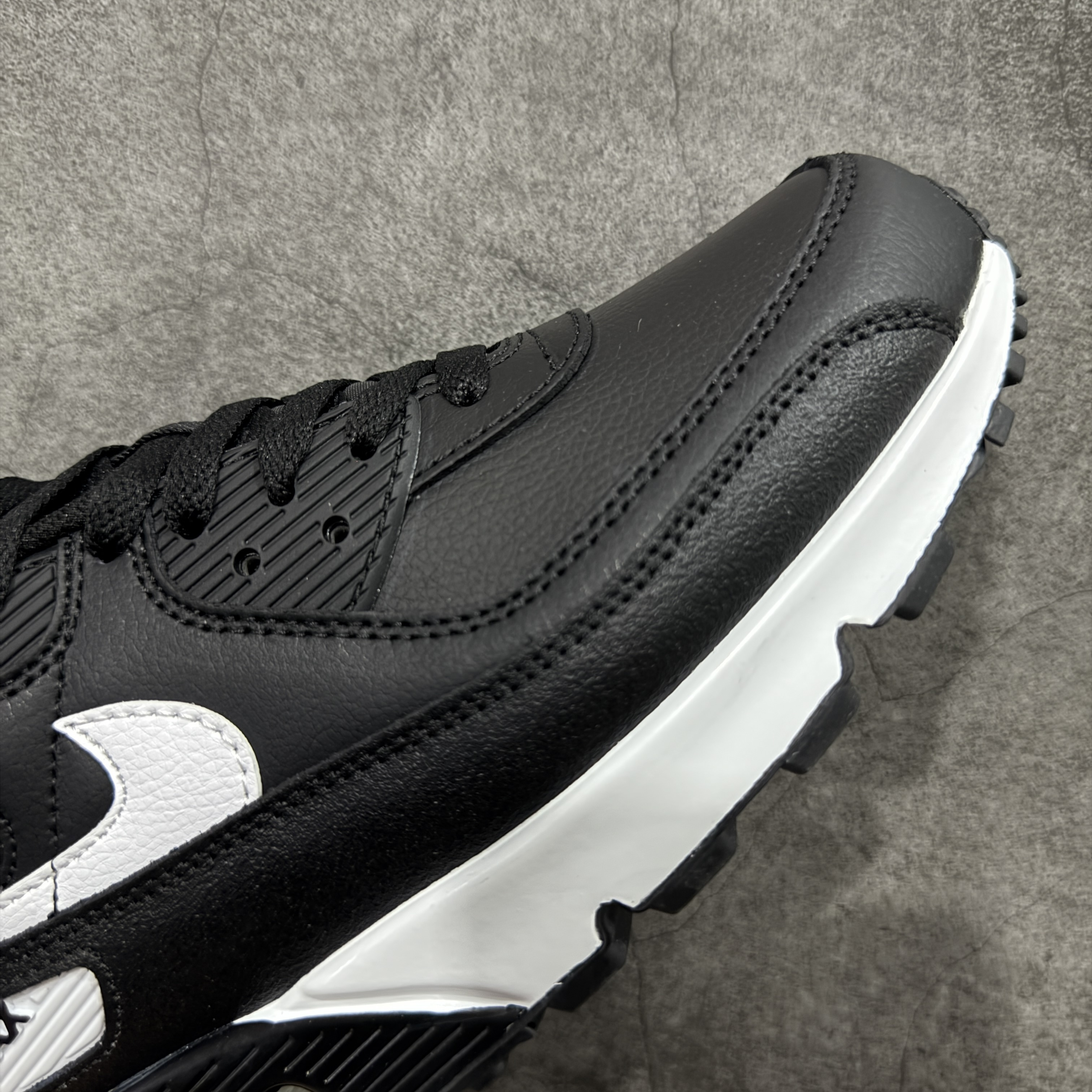 Nike Air Max 90 LTR 低筒 复古 网布防滑 运动鞋 休闲鞋 球鞋 男鞋 波鞋 黑白全皮A5 CD6864-010
