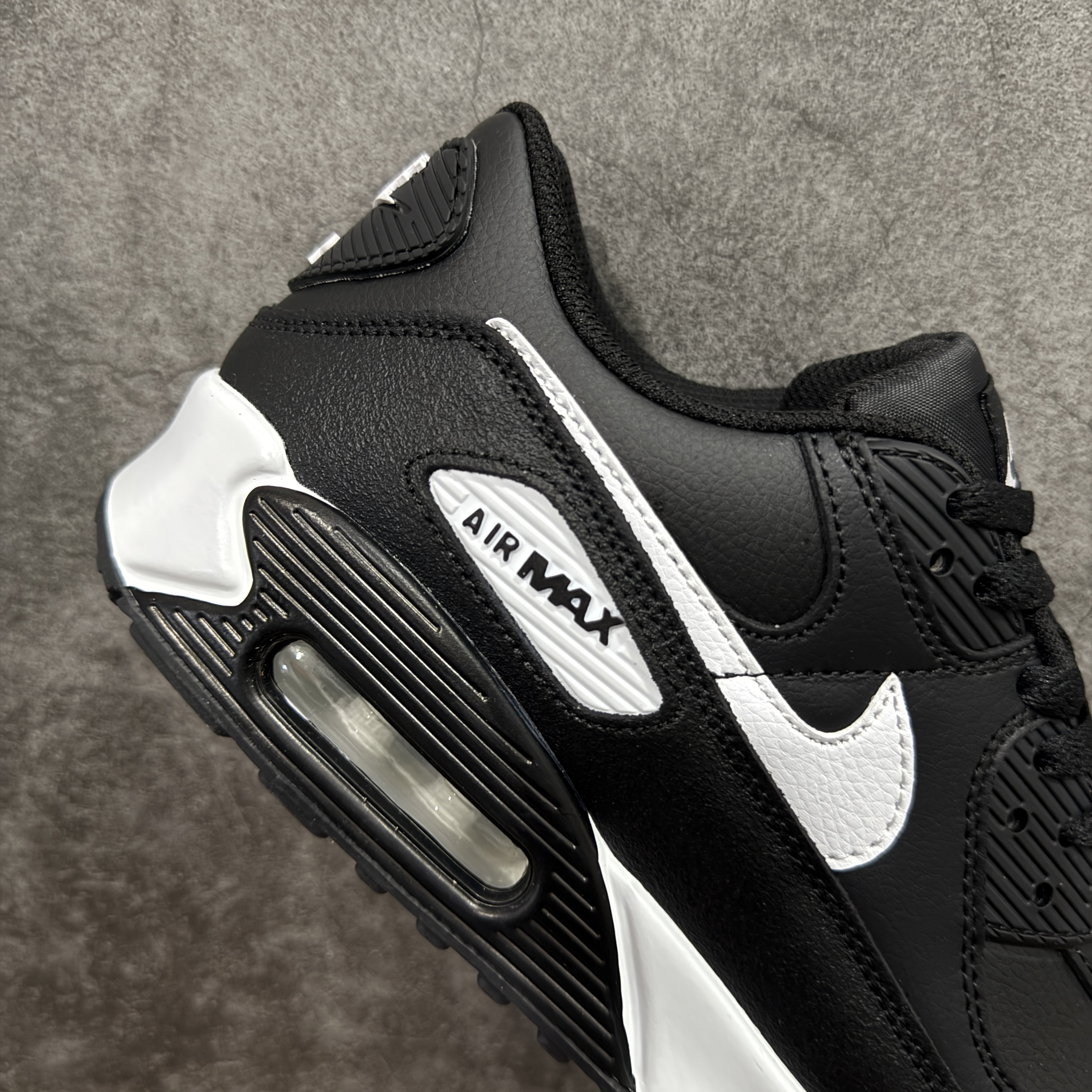 Nike Air Max 90 LTR 低筒 复古 网布防滑 运动鞋 休闲鞋 球鞋 男鞋 波鞋 黑白全皮A5 CD6864-010