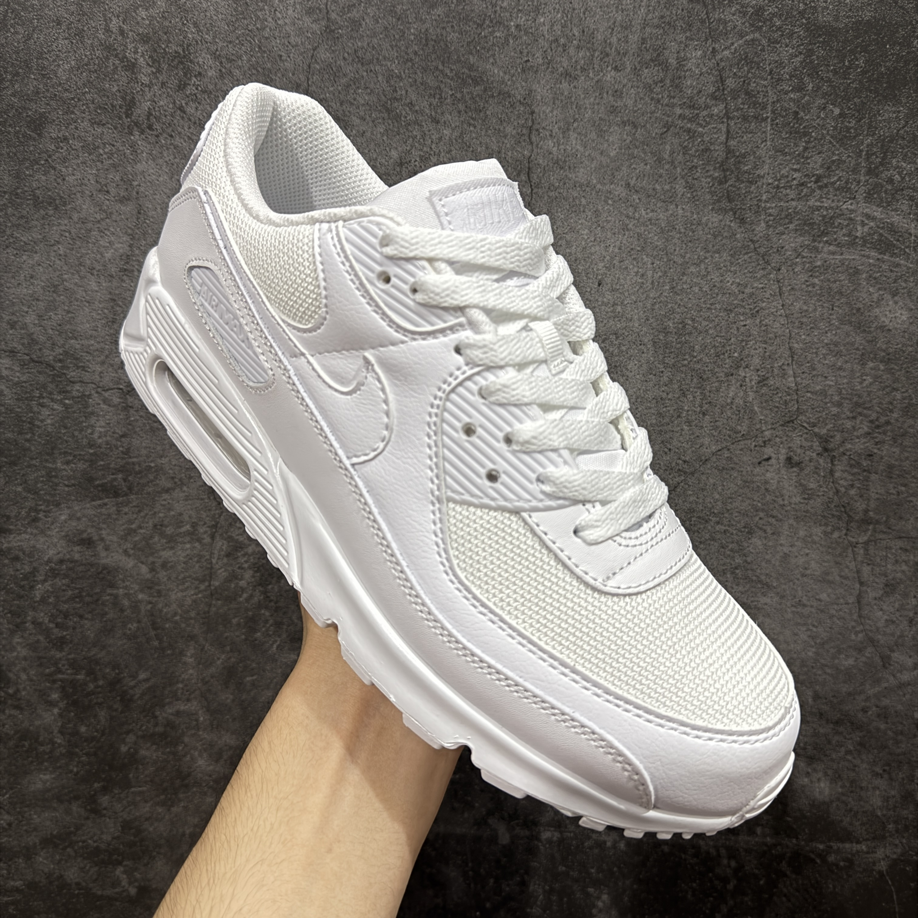 Nike Air Max 90 低筒 复古 网布防滑 运动鞋 休闲鞋 球鞋 男鞋 波鞋 全白A5 CN8490-100