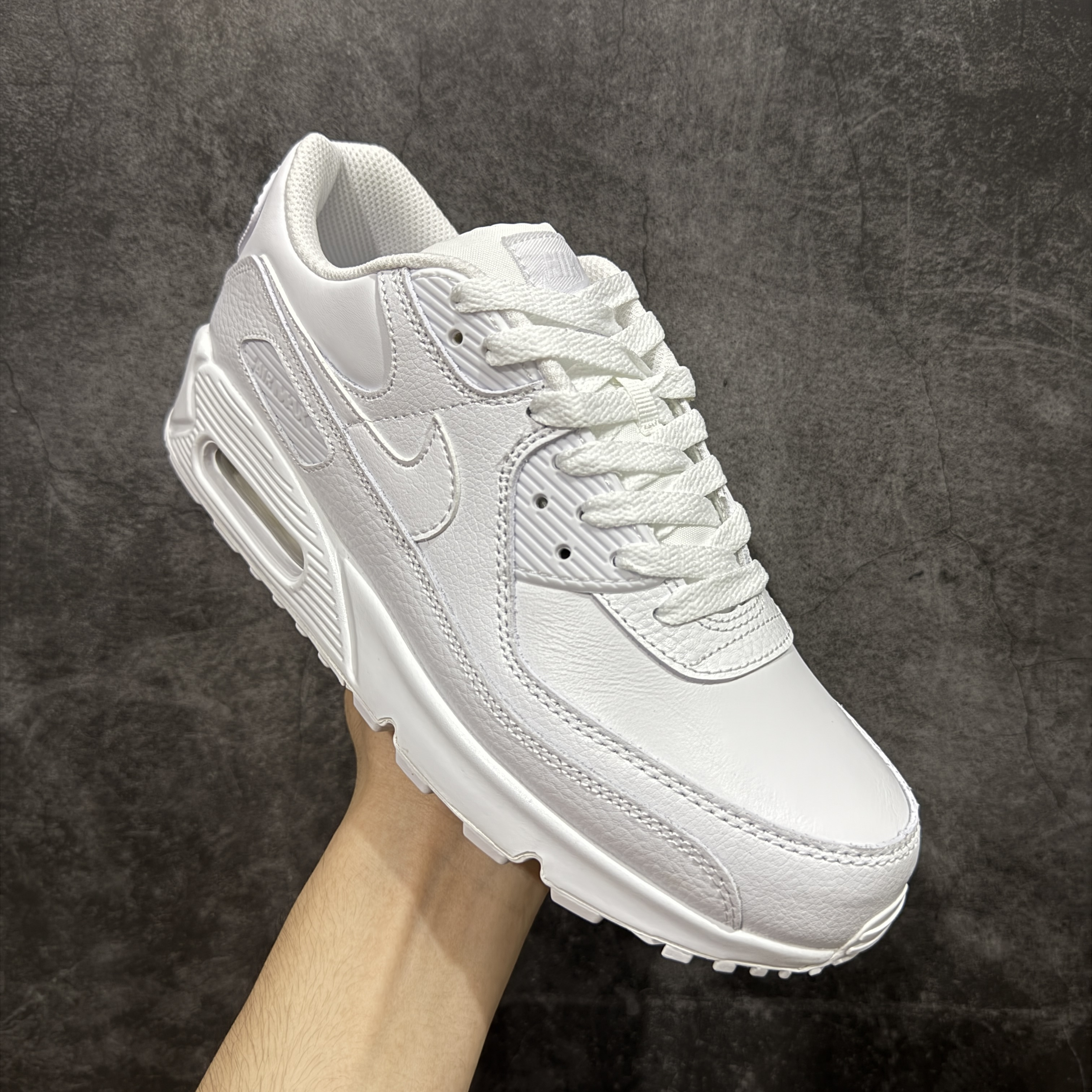 Nike Air Max 90 LTR 低筒 复古 网布防滑 运动鞋 休闲鞋 球鞋 男鞋 波鞋 全白全皮A5 CZ5594-100