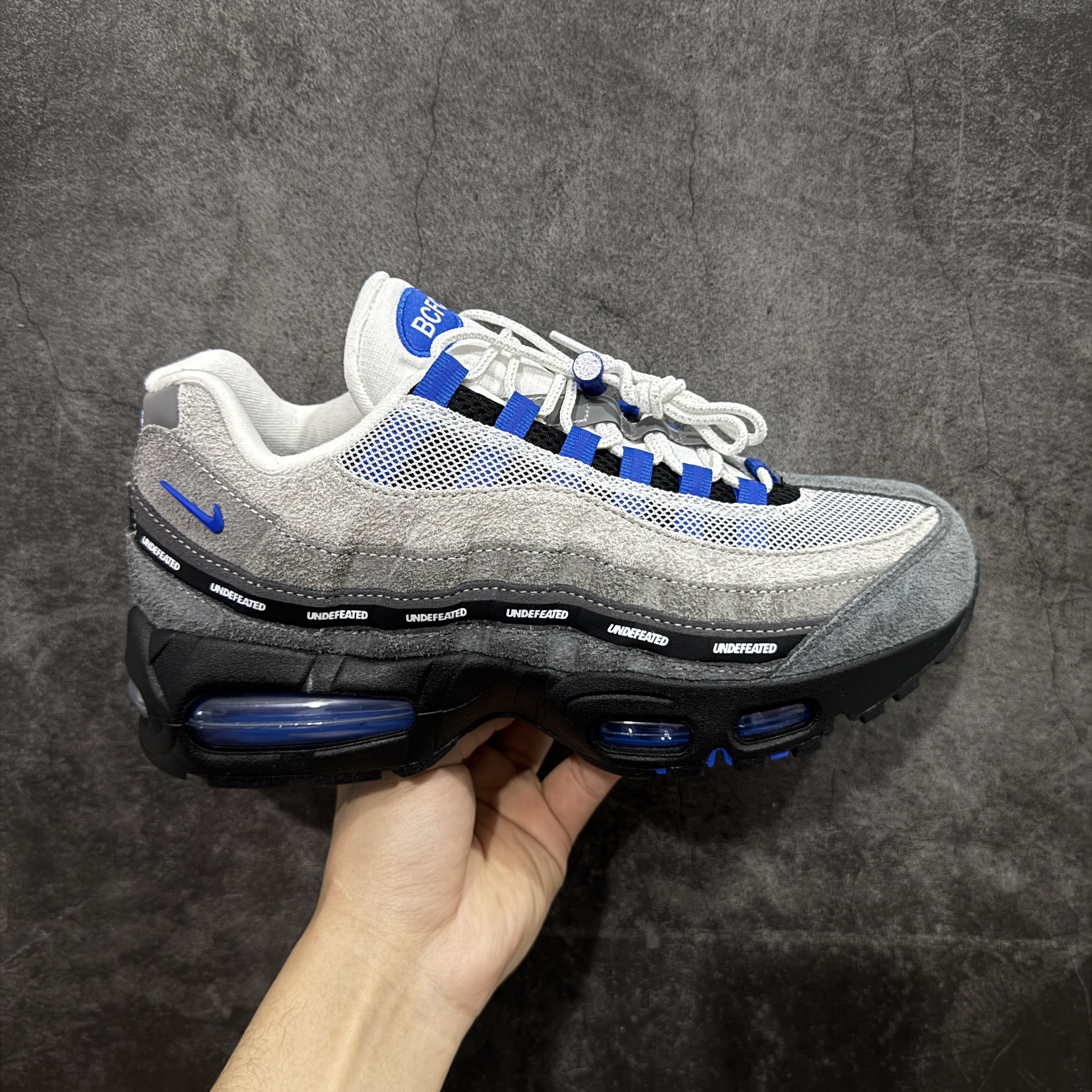 升级最终版UNDEFEATED Nike Air Max 95 低筒 网布防滑 运动鞋 休闲鞋 球鞋 男鞋 波鞋 灰蓝 IB4523-001
