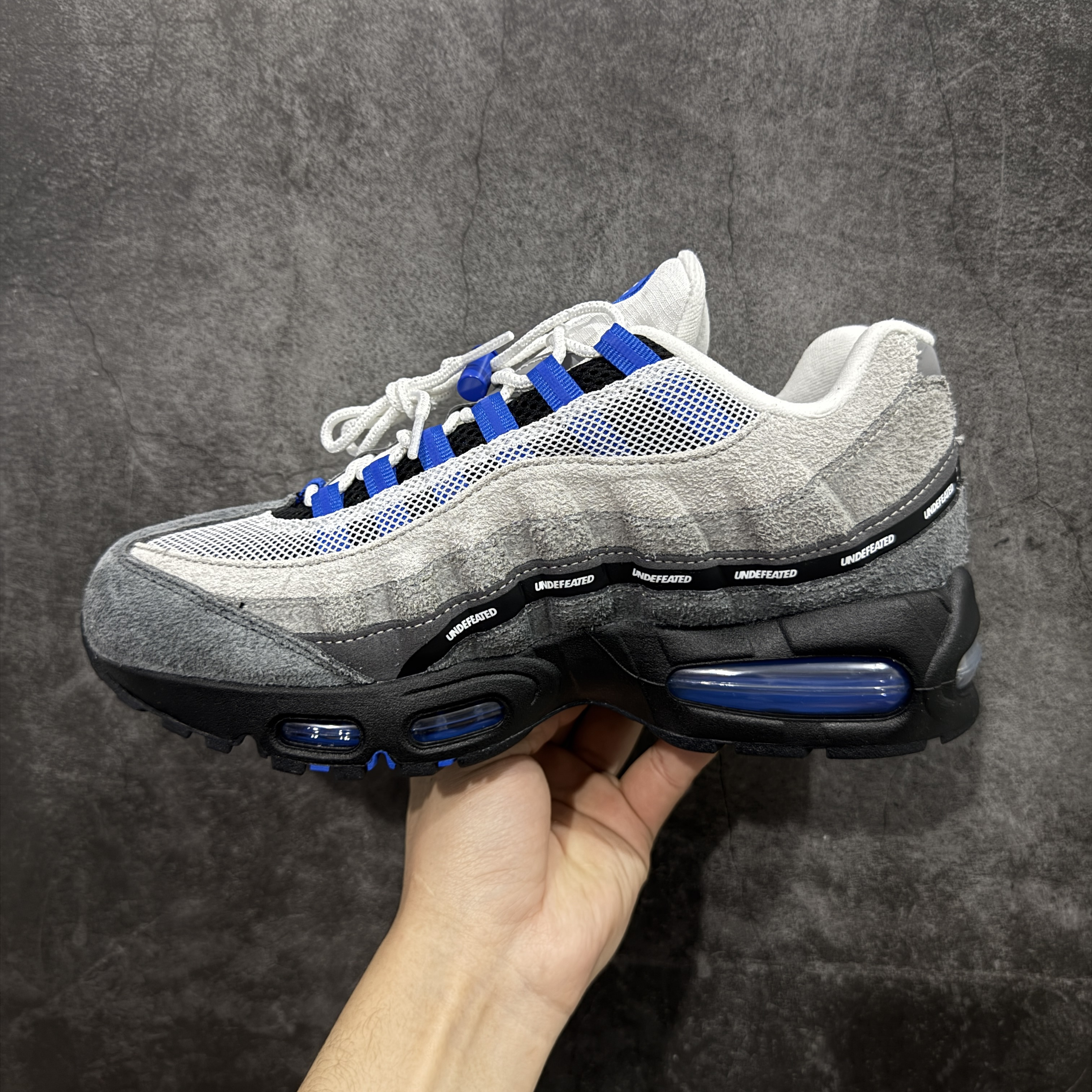 升级最终版UNDEFEATED Nike Air Max 95 低筒 网布防滑 运动鞋 休闲鞋 球鞋 男鞋 波鞋 灰蓝 IB4523-001