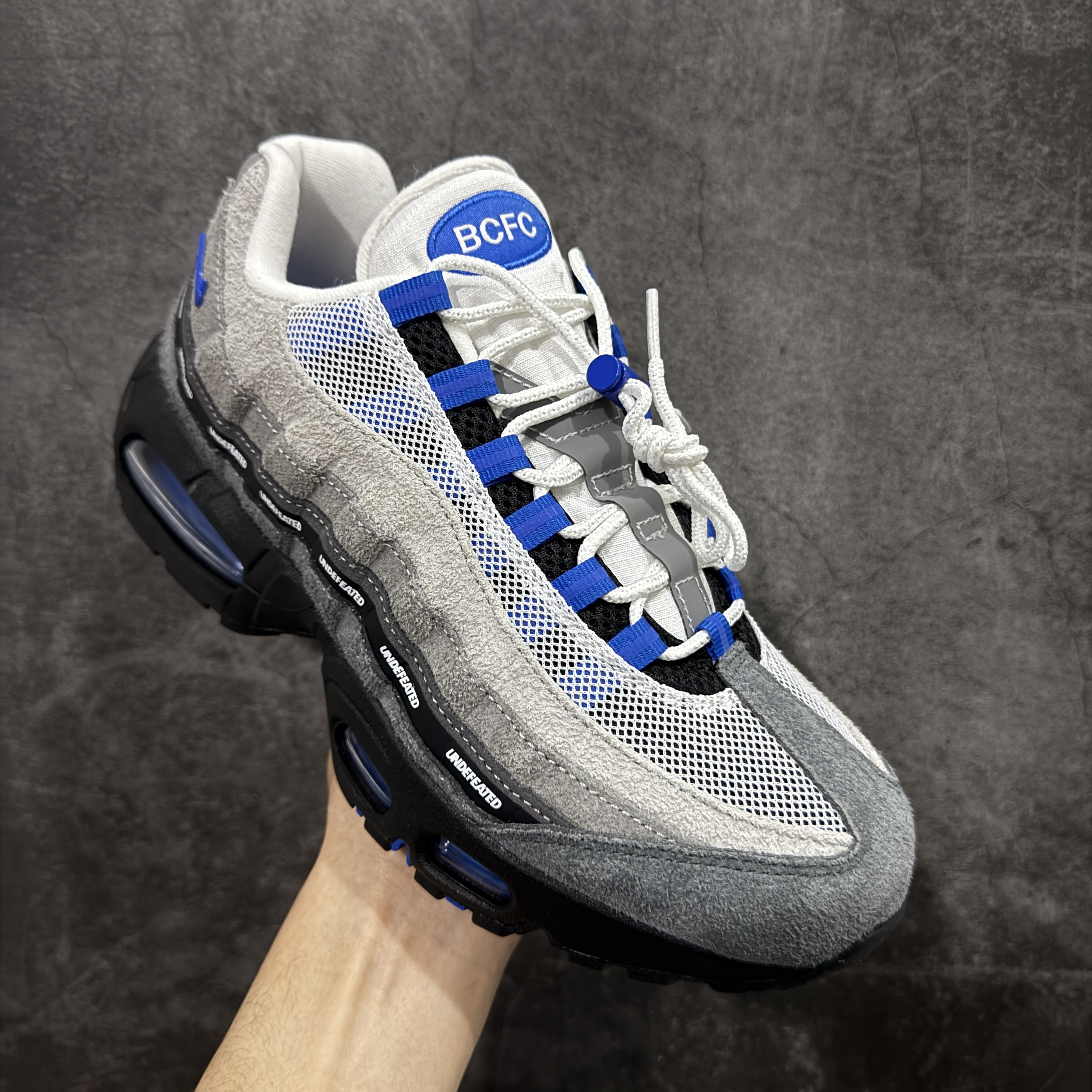 升级最终版UNDEFEATED Nike Air Max 95 低筒 网布防滑 运动鞋 休闲鞋 球鞋 男鞋 波鞋 灰蓝 IB4523-001