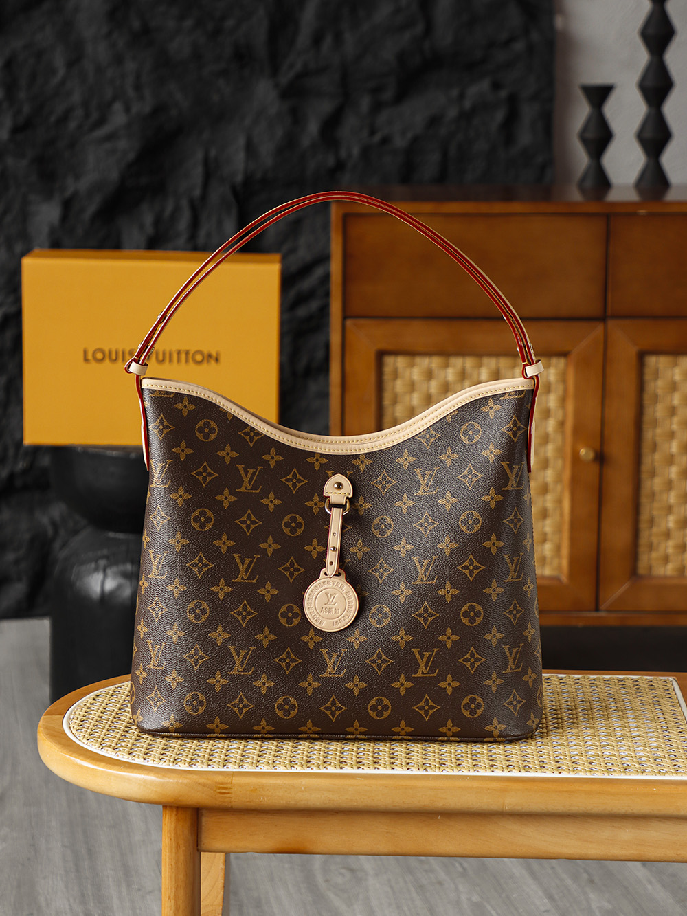 AS LOUIS VUITTON LINE UP 全钢五金 经典老花 印花 拉链 涂层帆布  腋下单肩包  棕色A2 M27335