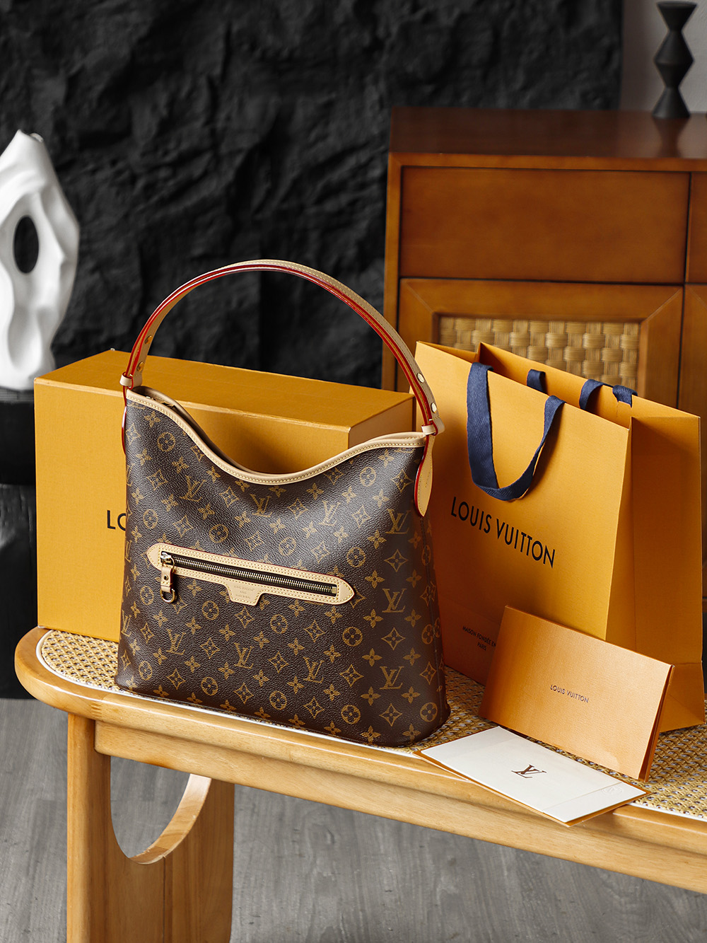 AS LOUIS VUITTON LINE UP 全钢五金 经典老花 印花 拉链 涂层帆布  腋下单肩包  棕色A2 M27335