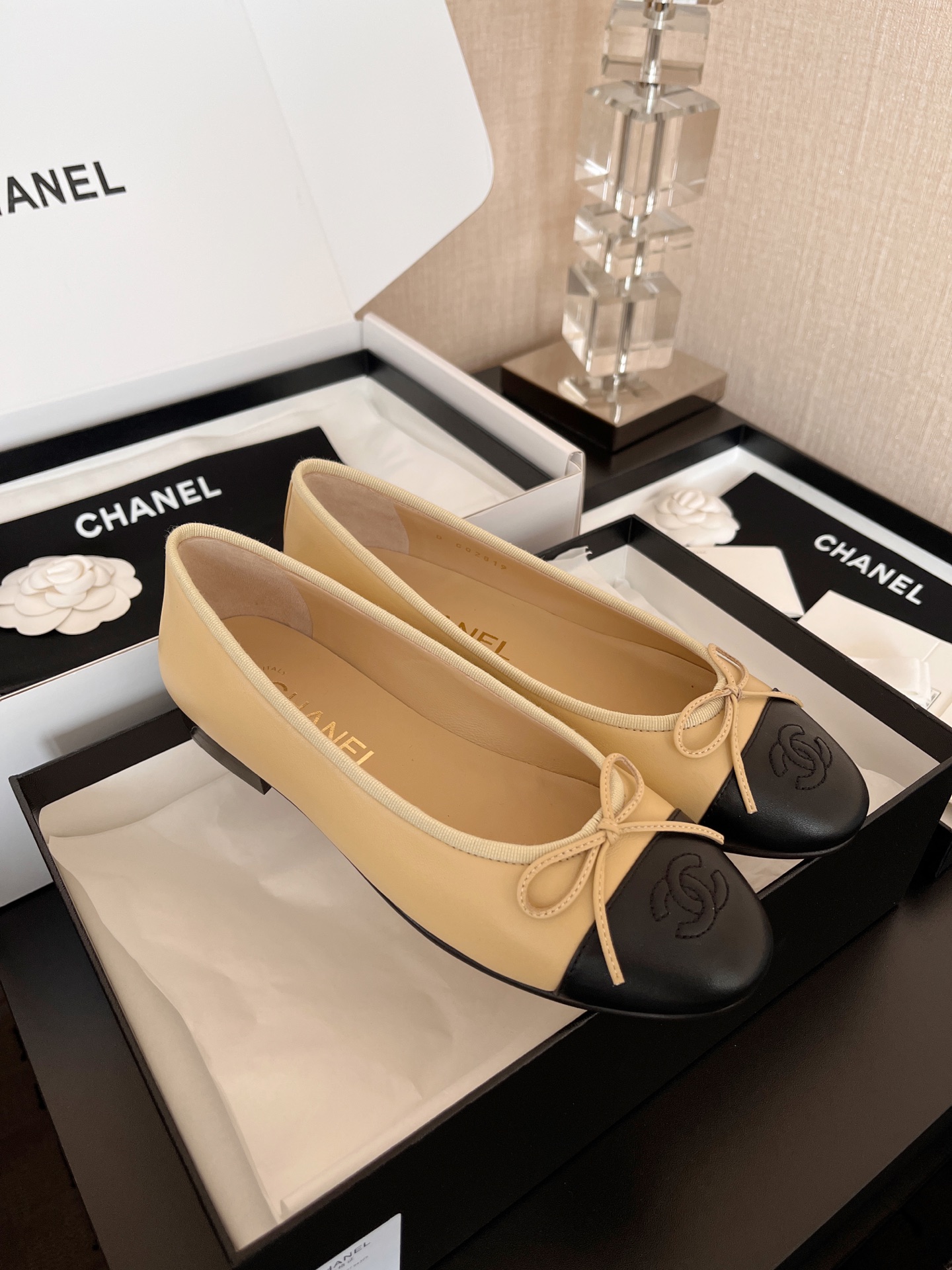 正确版 CHANEL 香奈儿  低筒简约 休闲单鞋 芭蕾鞋 女鞋 G02819 X01000 C0204