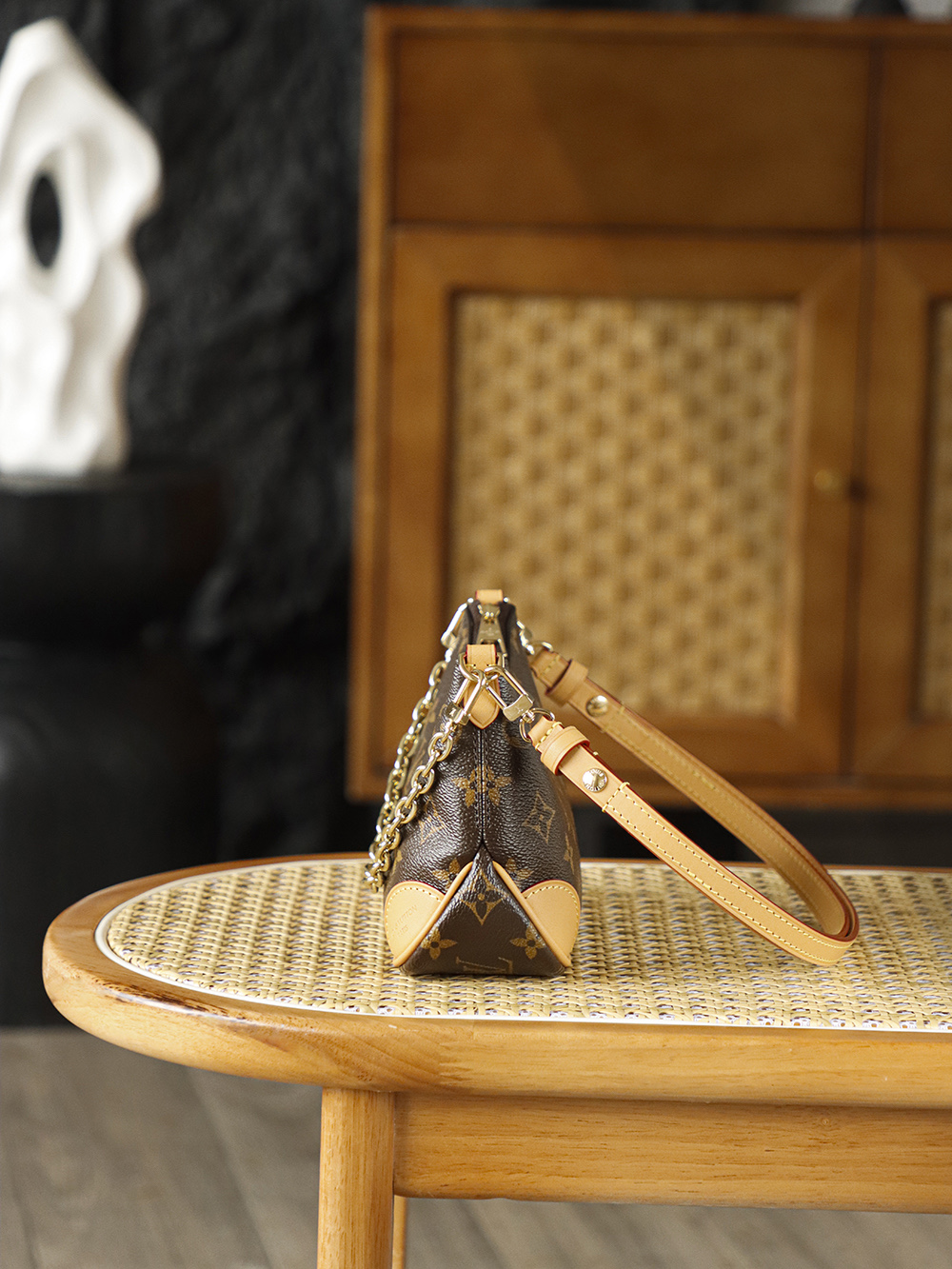 AS LOUIS VUITTON Nano Boulogne  全钢五金 经典老花 印花 拉链 涂层帆布 斜挎单肩包 棕色A0 M25519