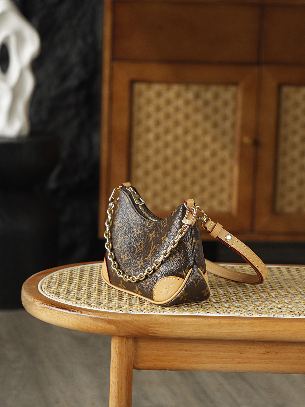 AS LOUIS VUITTON Nano Boulogne  全钢五金 经典老花 印花 拉链 涂层帆布 斜挎单肩包 棕色A0 M25519