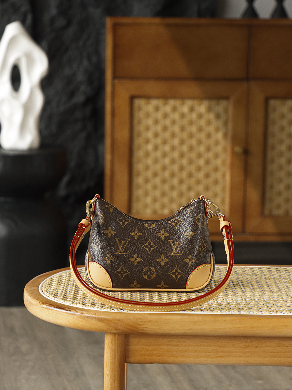 AS LOUIS VUITTON Nano Boulogne  全钢五金 经典老花 印花 拉链 涂层帆布 斜挎单肩包 棕色A0 M25519