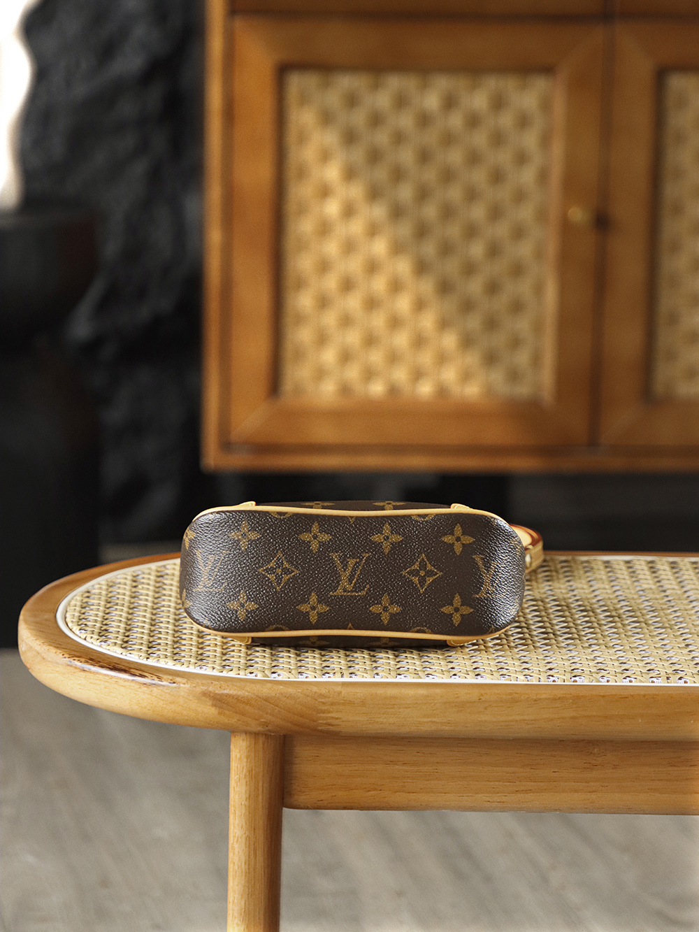 AS LOUIS VUITTON Nano Boulogne  全钢五金 经典老花 印花 拉链 涂层帆布 斜挎单肩包 棕色A0 M25519