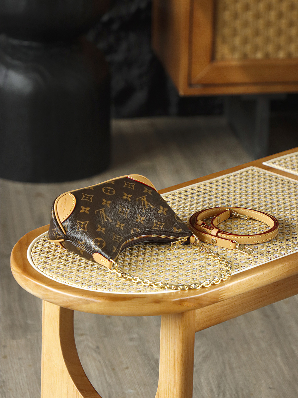 AS LOUIS VUITTON Nano Boulogne  全钢五金 经典老花 印花 拉链 涂层帆布 斜挎单肩包 棕色A0 M25519