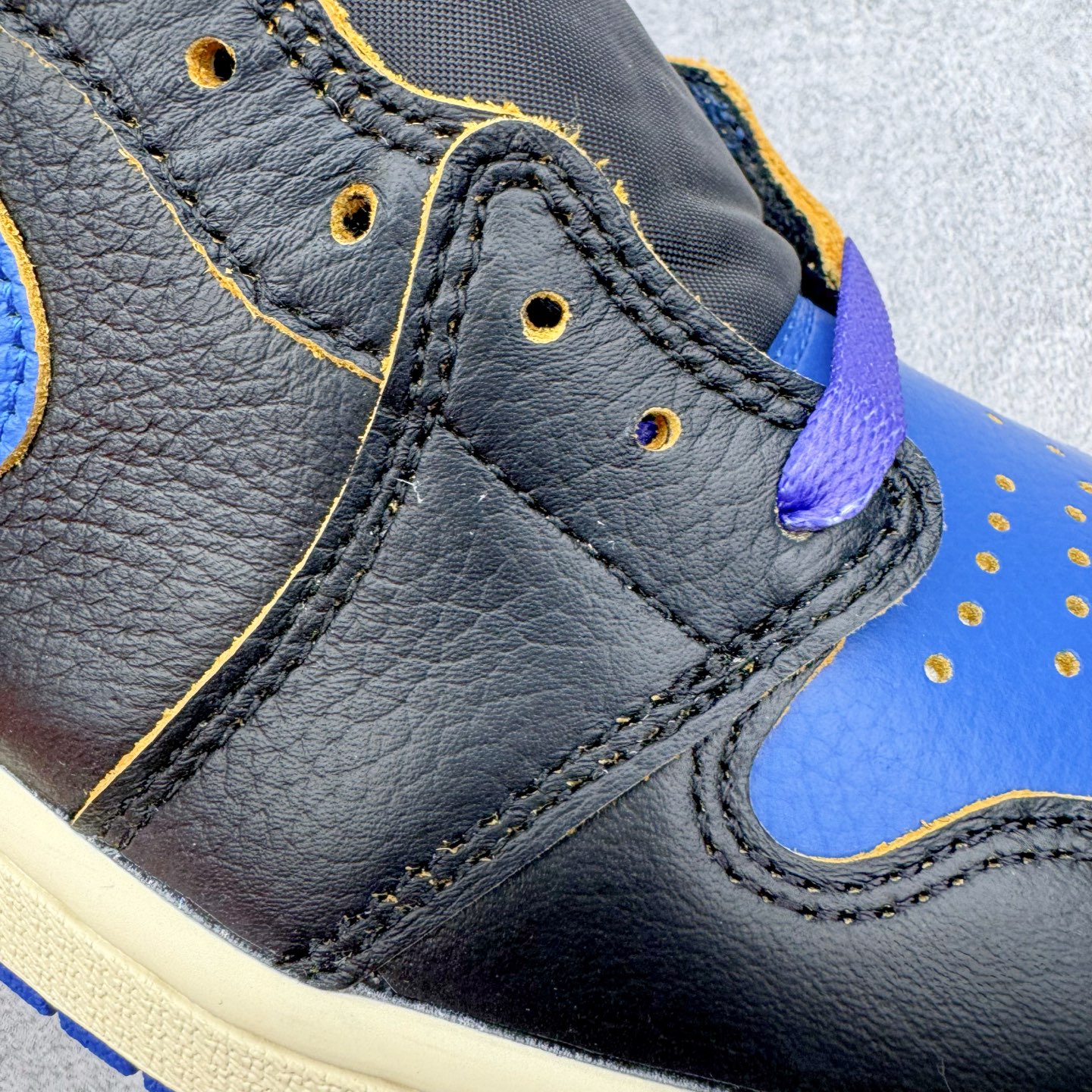 Union LA x Fragment Design x Air Jordan Retro High NRG  AJ1   高筒 球鞋 休閒鞋 板鞋 波鞋 潮鞋 男鞋女鞋  拼接 闪电黑蓝 IO7847-001