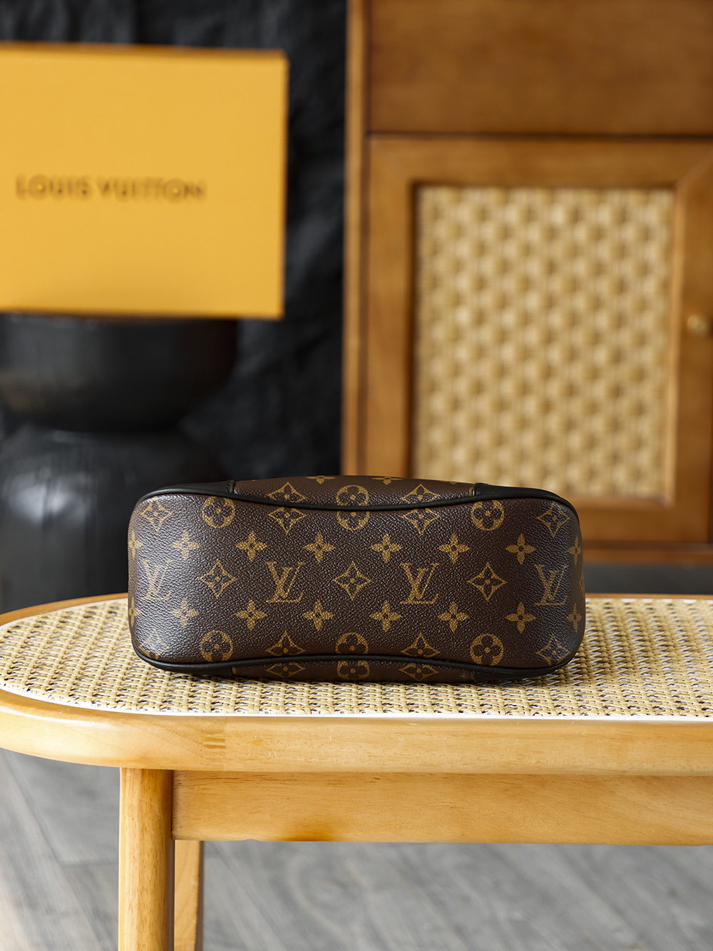 AS LOUIS VUITTON BOULOGNE  全钢五金 经典老花 印花 拉链 涂层帆布 斜挎单肩包 棕色A0 M45831