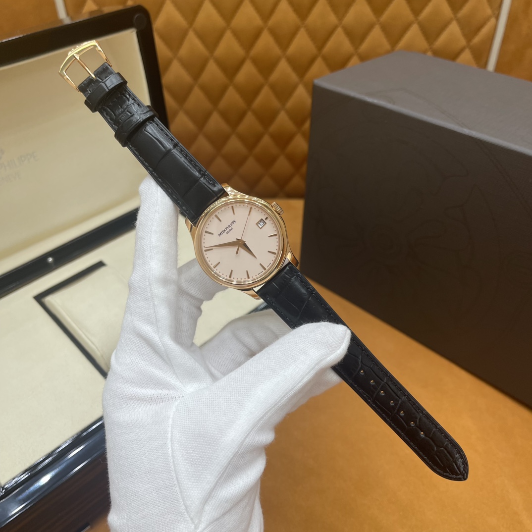  3K PATEK PHILPPE 百達翡麗 古典表CALATRAVA 自动机械 男表 39MM 玫瑰金 5527R-001（皮带可选黑色或者棕色）