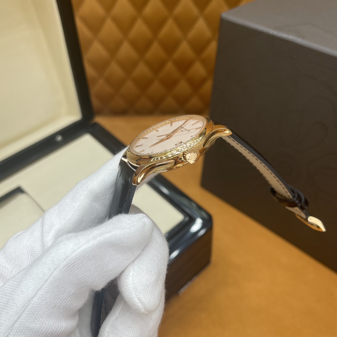  3K PATEK PHILPPE 百達翡麗 古典表CALATRAVA 自动机械 男表 39MM 玫瑰金 5527R-001（皮带可选黑色或者棕色）