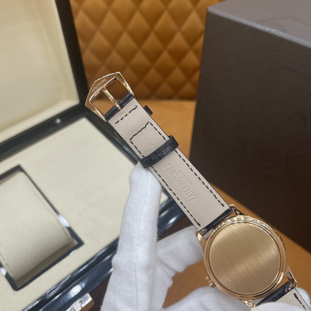  3K PATEK PHILPPE 百達翡麗 古典表CALATRAVA 自动机械 男表 39MM 玫瑰金 5527R-001（皮带可选黑色或者棕色）