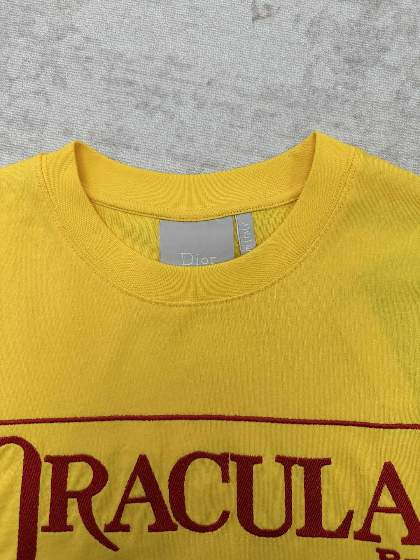 DIOR 迪奥 Dracula  短袖 T恤 棉质夏季 黄色 A0 
