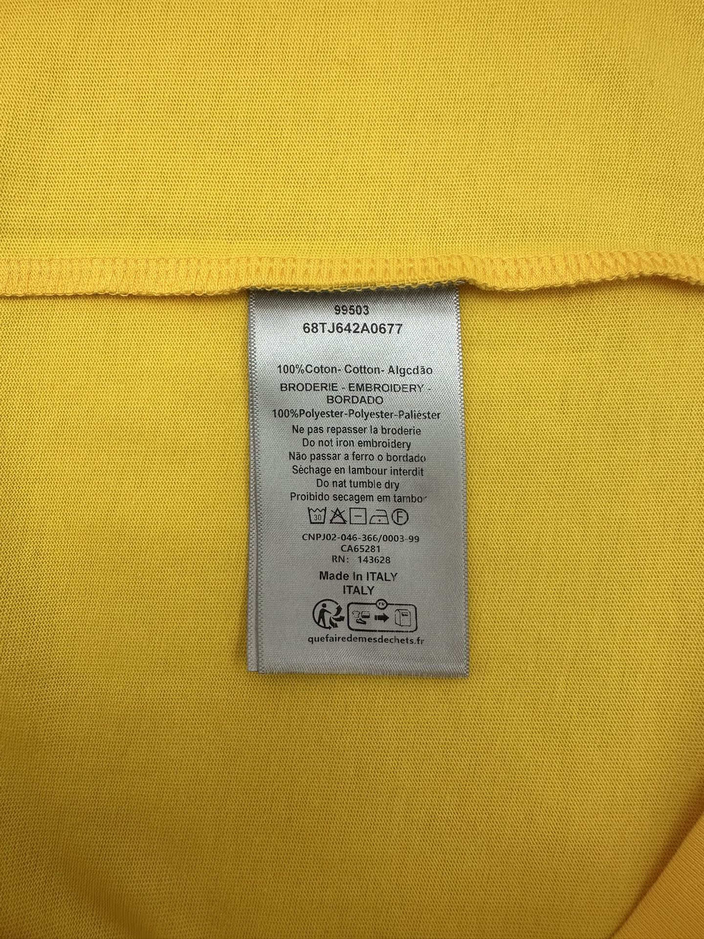 DIOR 迪奥 Dracula  短袖 T恤 棉质夏季 黄色 A0 