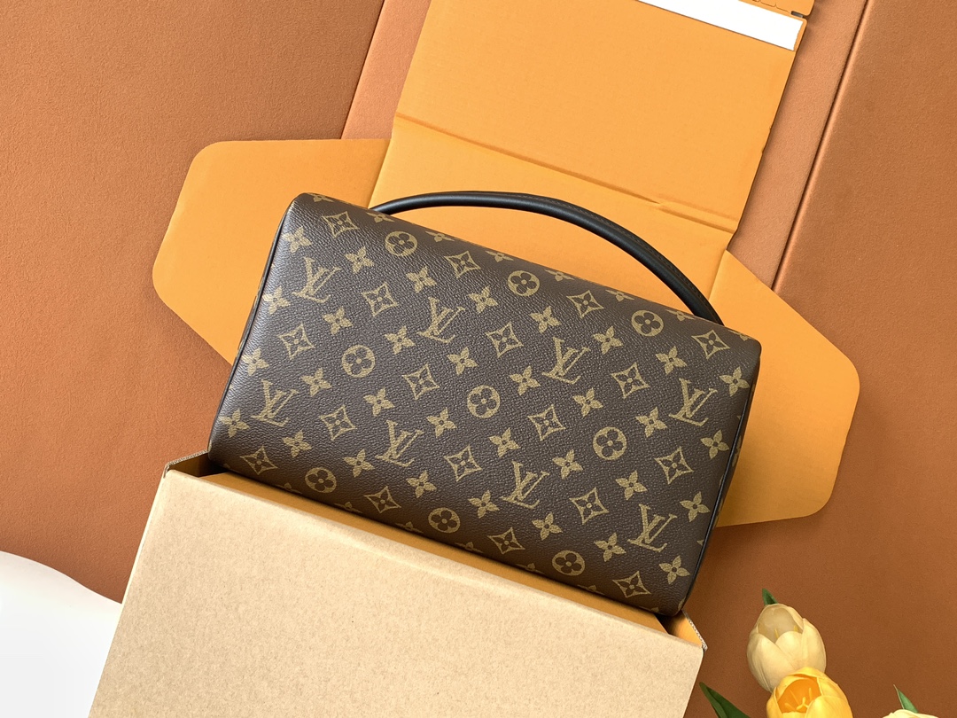 LOUIS VUITTON Speedy 30  全钢五金 经典老花 印花 拉链 涂层帆布 手提 斜挎单肩包 棕色A0 M12243