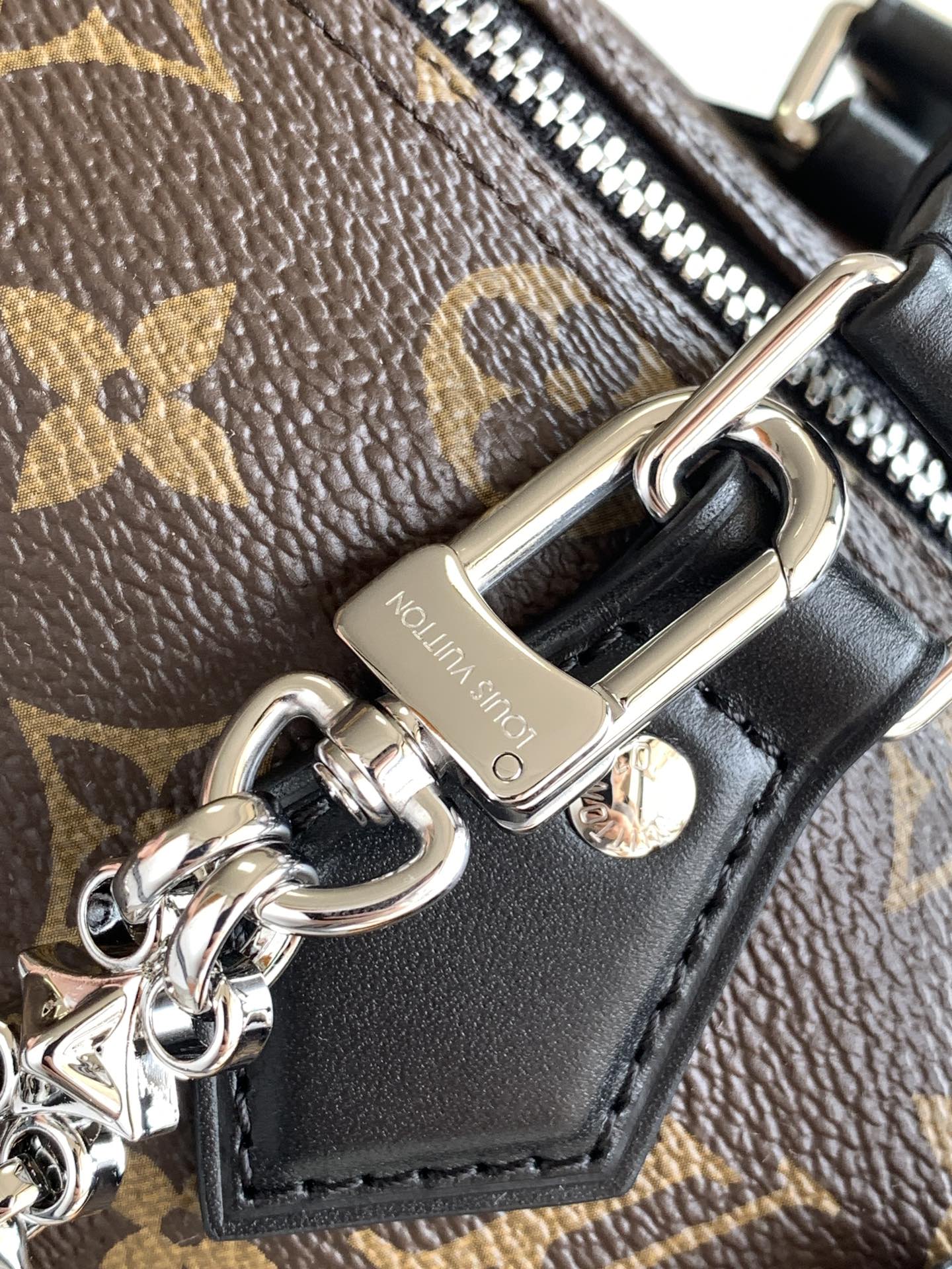 LOUIS VUITTON Speedy 30  全钢五金 经典老花 印花 拉链 涂层帆布 手提 斜挎单肩包 棕色A0 M12243
