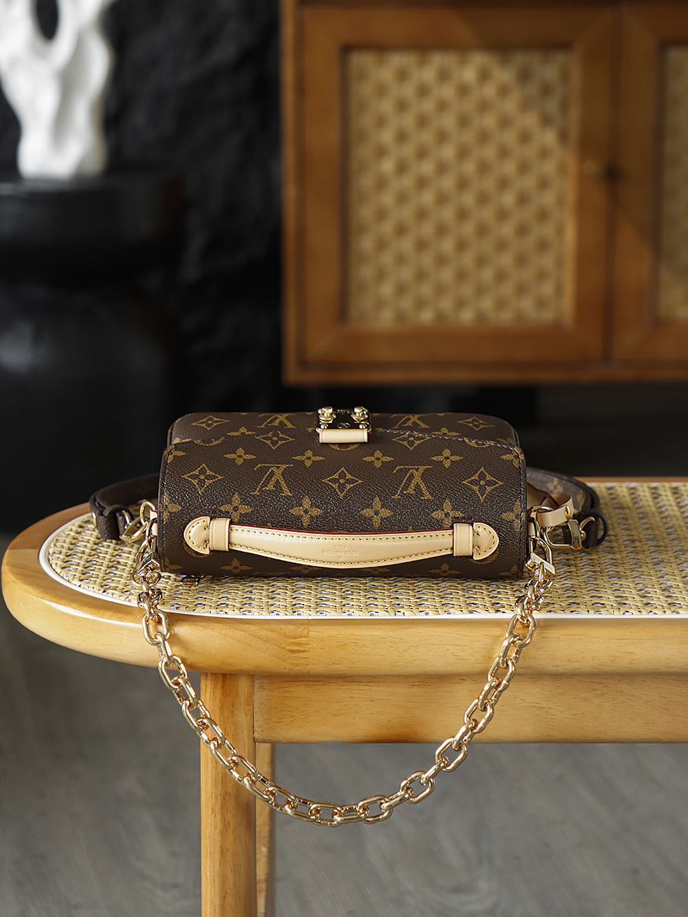 AS LOUIS VUITTON Pochette Métis 全钢五金 经典老花 印花 拉链 涂层帆布 手提 小邮差包 棕色A0 M46279