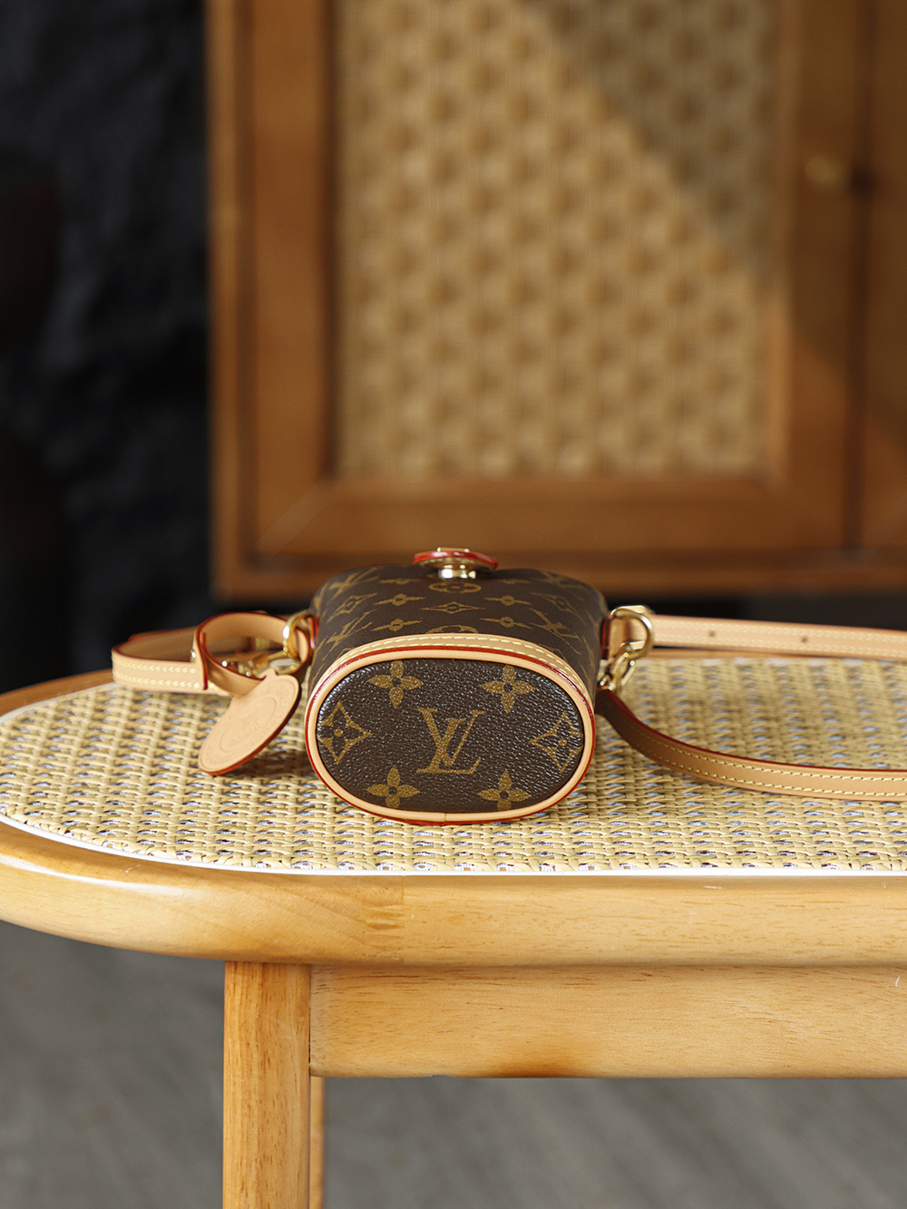 AS LOUIS VUITTON FOLD ME POUCH  全钢五金 经典老花 印花 拉链 涂层帆布 薯条包 斜跨 棕色A0 M80874