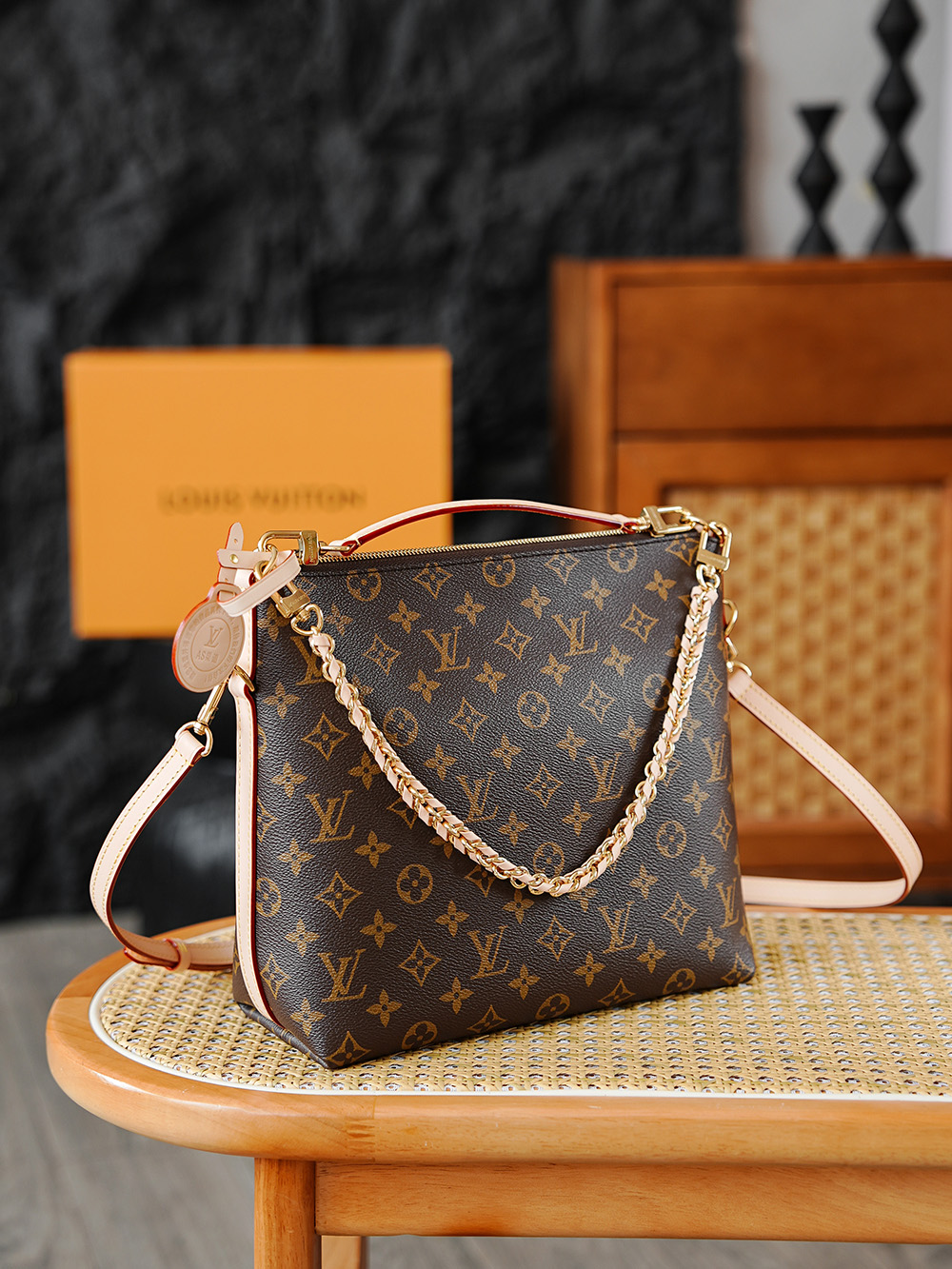 AS LOUIS VUITTON MULTIPASS 全钢五金 经典老花 印花 拉链 涂层帆布 手提 斜跨包 棕色 A0 M27825