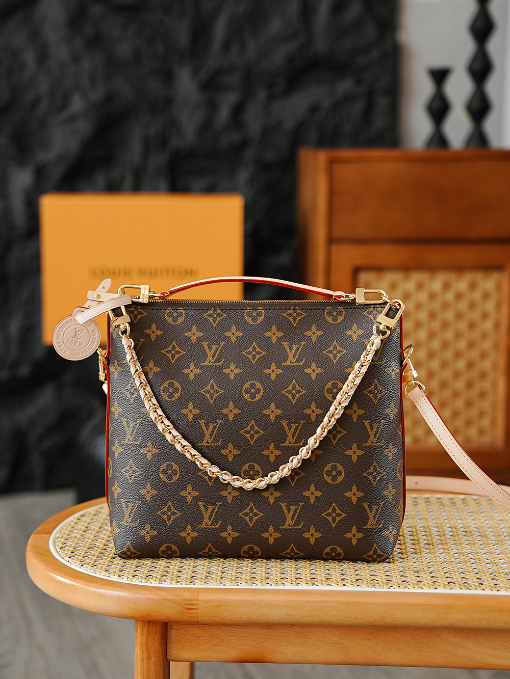 AS LOUIS VUITTON MULTIPASS 全钢五金 经典老花 印花 拉链 涂层帆布 手提 斜跨包 棕色 A0 M27825