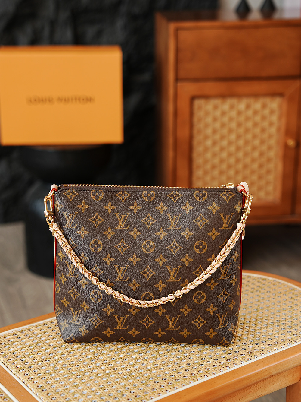 AS LOUIS VUITTON MULTIPASS 全钢五金 经典老花 印花 拉链 涂层帆布 手提 斜跨包 棕色 A0 M27825