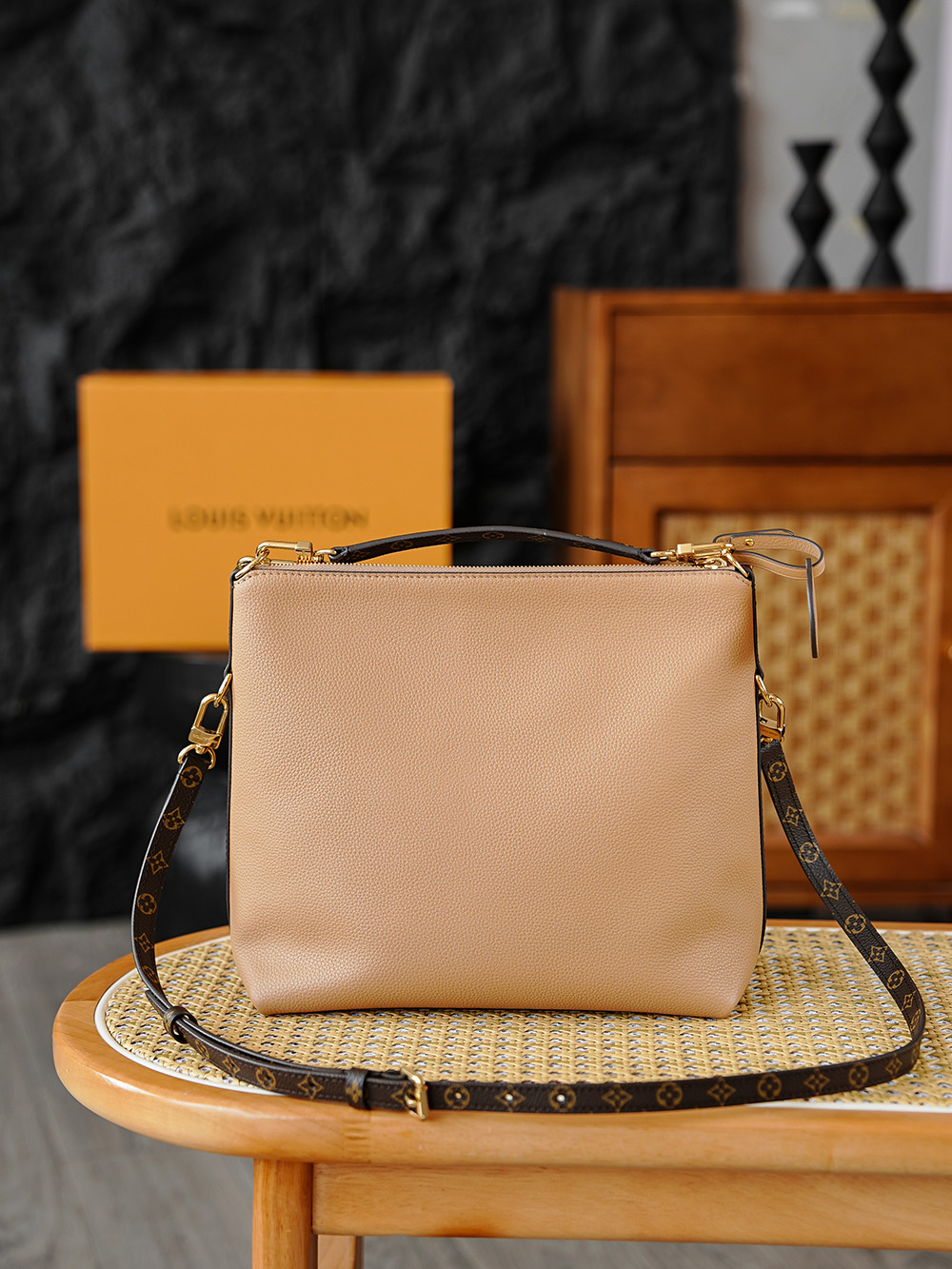 AS LOUIS VUITTON MULTIPASS 全钢五金 经典老花 印花 拉链 涂层帆布 手提 斜跨包 浅棕色 A0 M28029