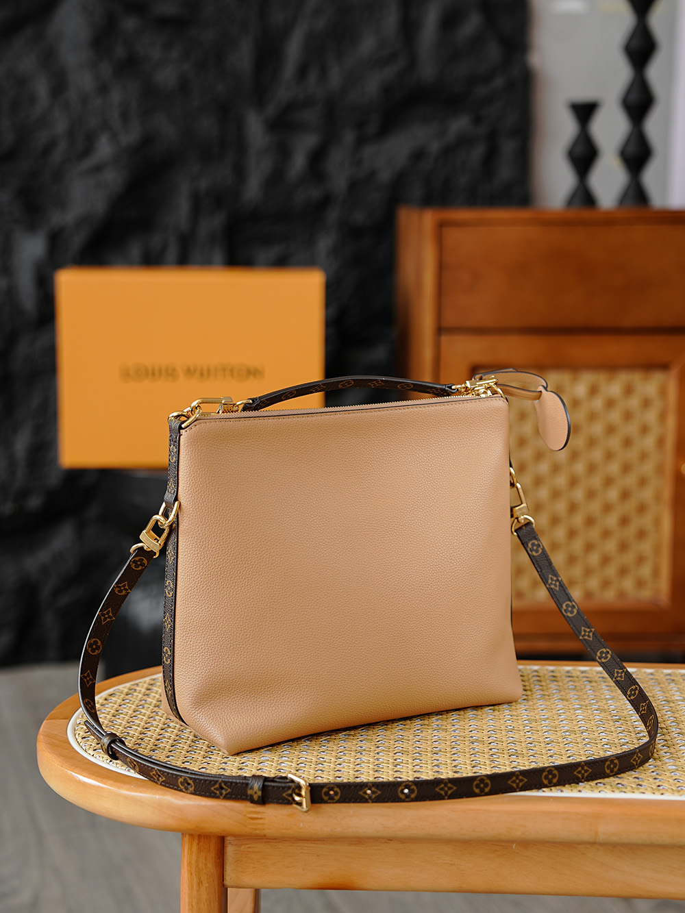 AS LOUIS VUITTON MULTIPASS 全钢五金 经典老花 印花 拉链 涂层帆布 手提 斜跨包 浅棕色 A0 M28029