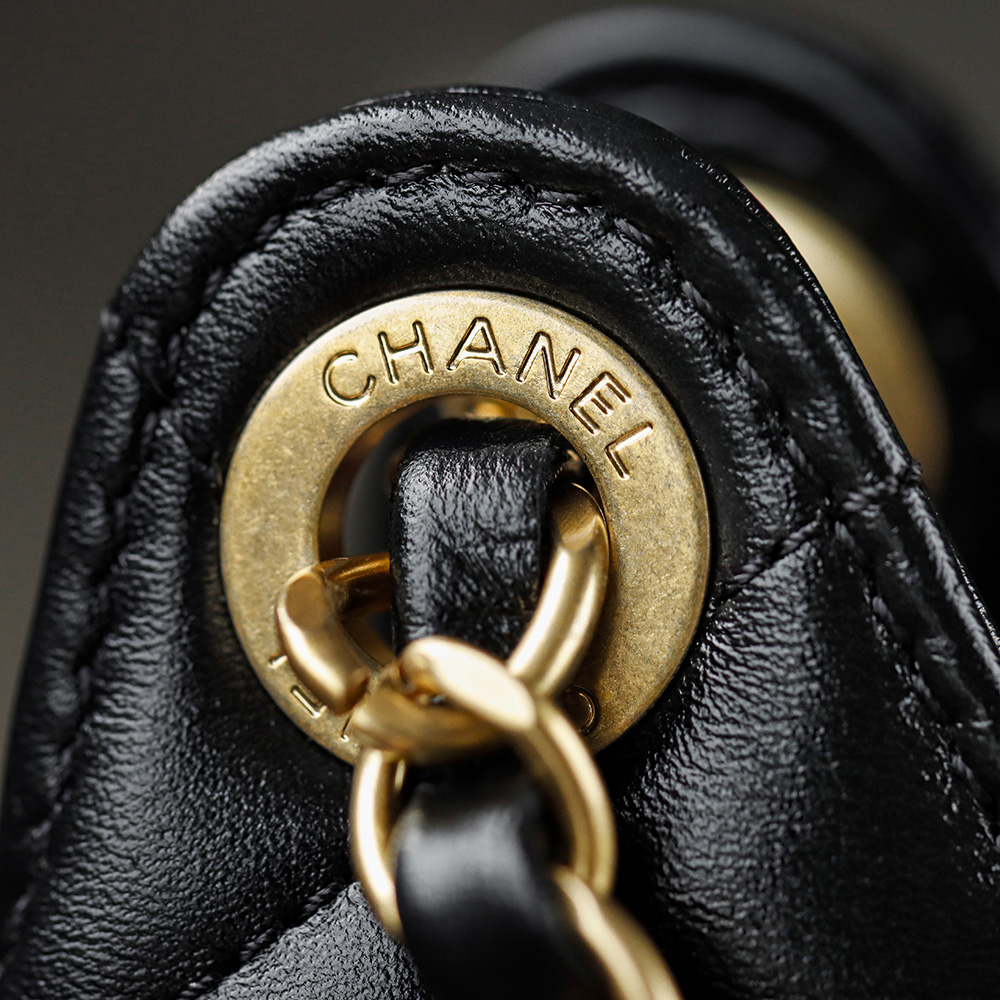 顶规 Chanel 香奈儿 HOBO 25S 嬉皮 头层皮 手提袋 斜挎包 包包  黑色  AS4323-B20567-94305