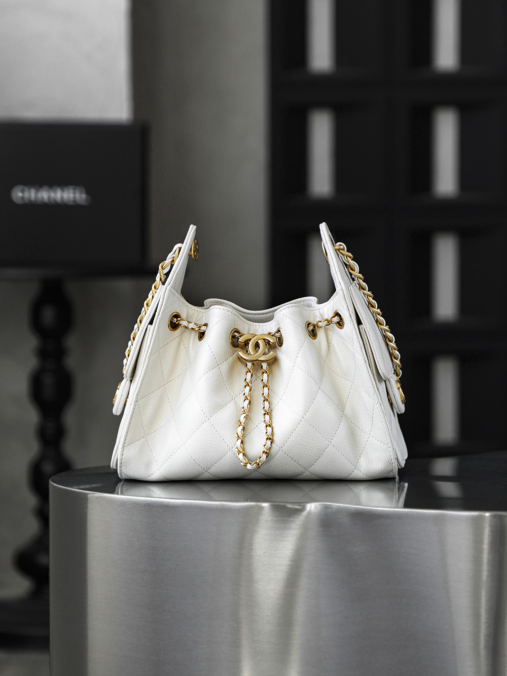 顶规 Chanel 香奈儿 25bag mini  26 金标双C  头层皮 手提袋 斜挎包 包包  白色 AS5631-B20304-U6544