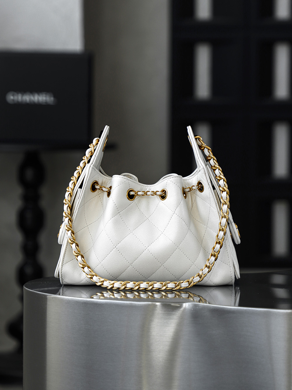 顶规 Chanel 香奈儿 25bag mini  26 金标双C  头层皮 手提袋 斜挎包 包包  白色 AS5631-B20304-U6544