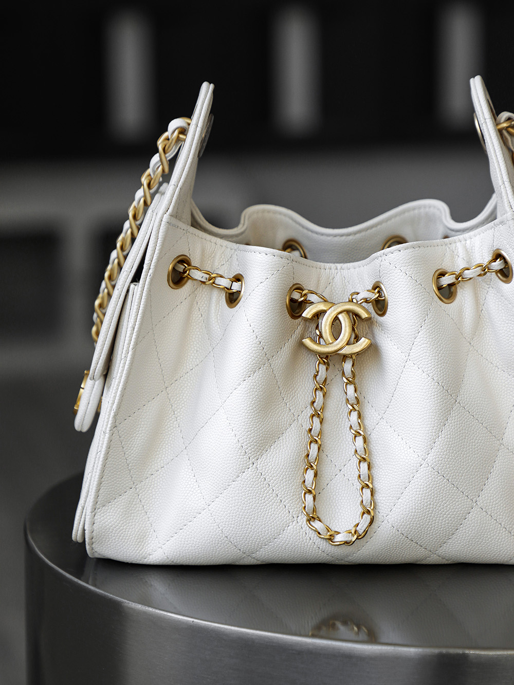 顶规 Chanel 香奈儿 25bag mini  26 金标双C  头层皮 手提袋 斜挎包 包包  白色 AS5631-B20304-U6544