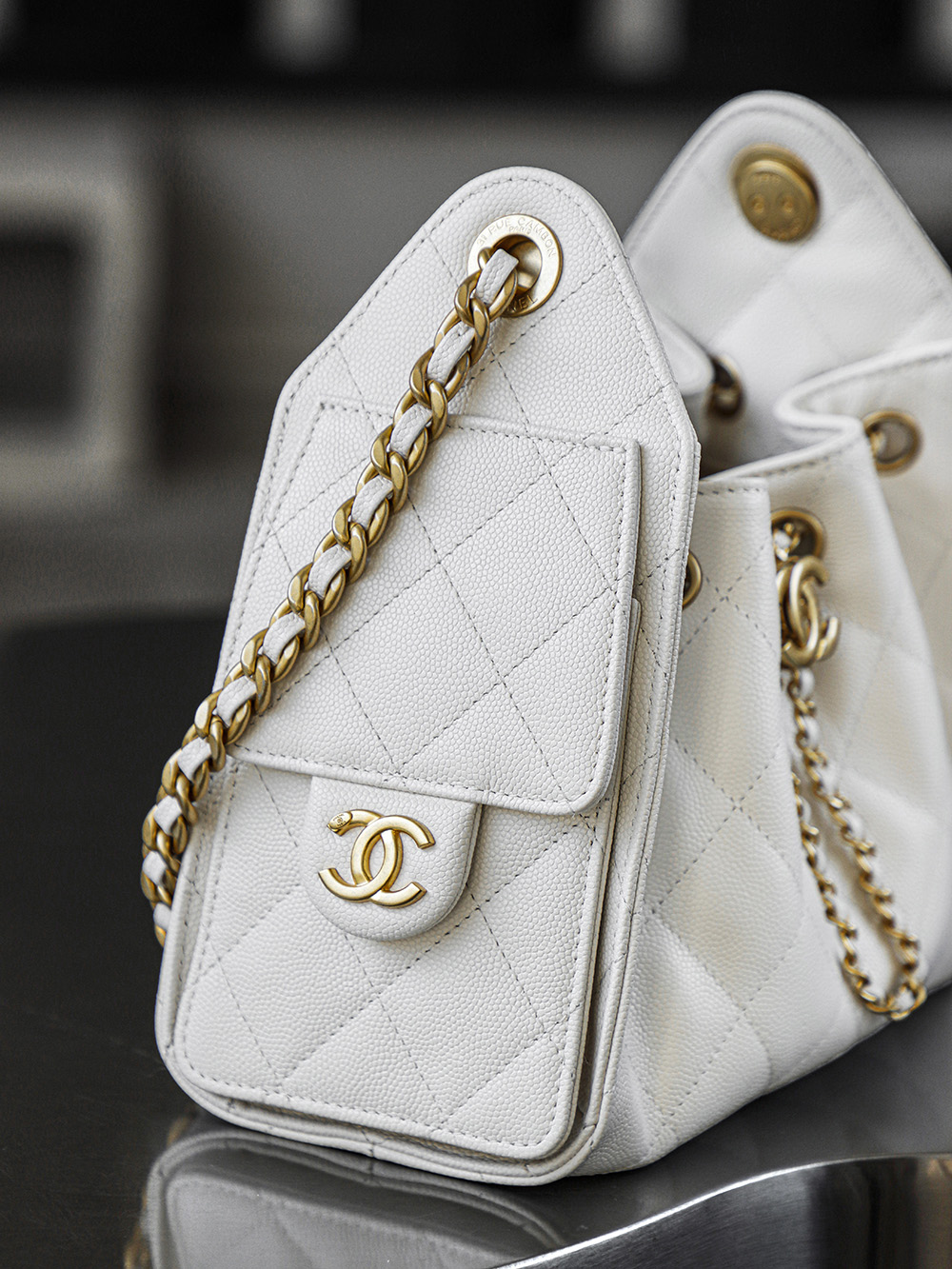 顶规 Chanel 香奈儿 25bag mini  26 金标双C  头层皮 手提袋 斜挎包 包包  白色 AS5631-B20304-U6544