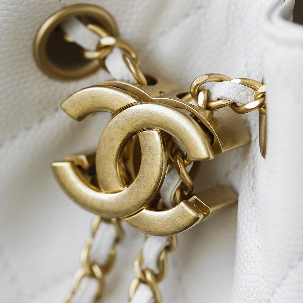 顶规 Chanel 香奈儿 25bag mini  26 金标双C  头层皮 手提袋 斜挎包 包包  白色 AS5631-B20304-U6544