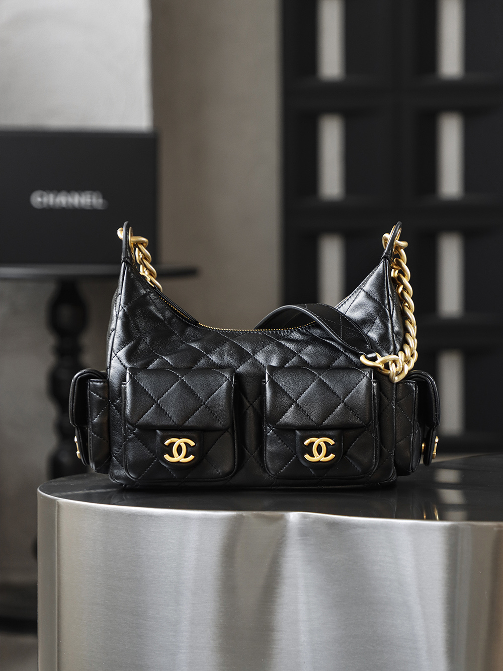 大号.顶规 Chanel 香奈儿 25C 嬉皮 头层皮 手提袋 斜挎包 包包  黑色  AS5339-B18791-94305