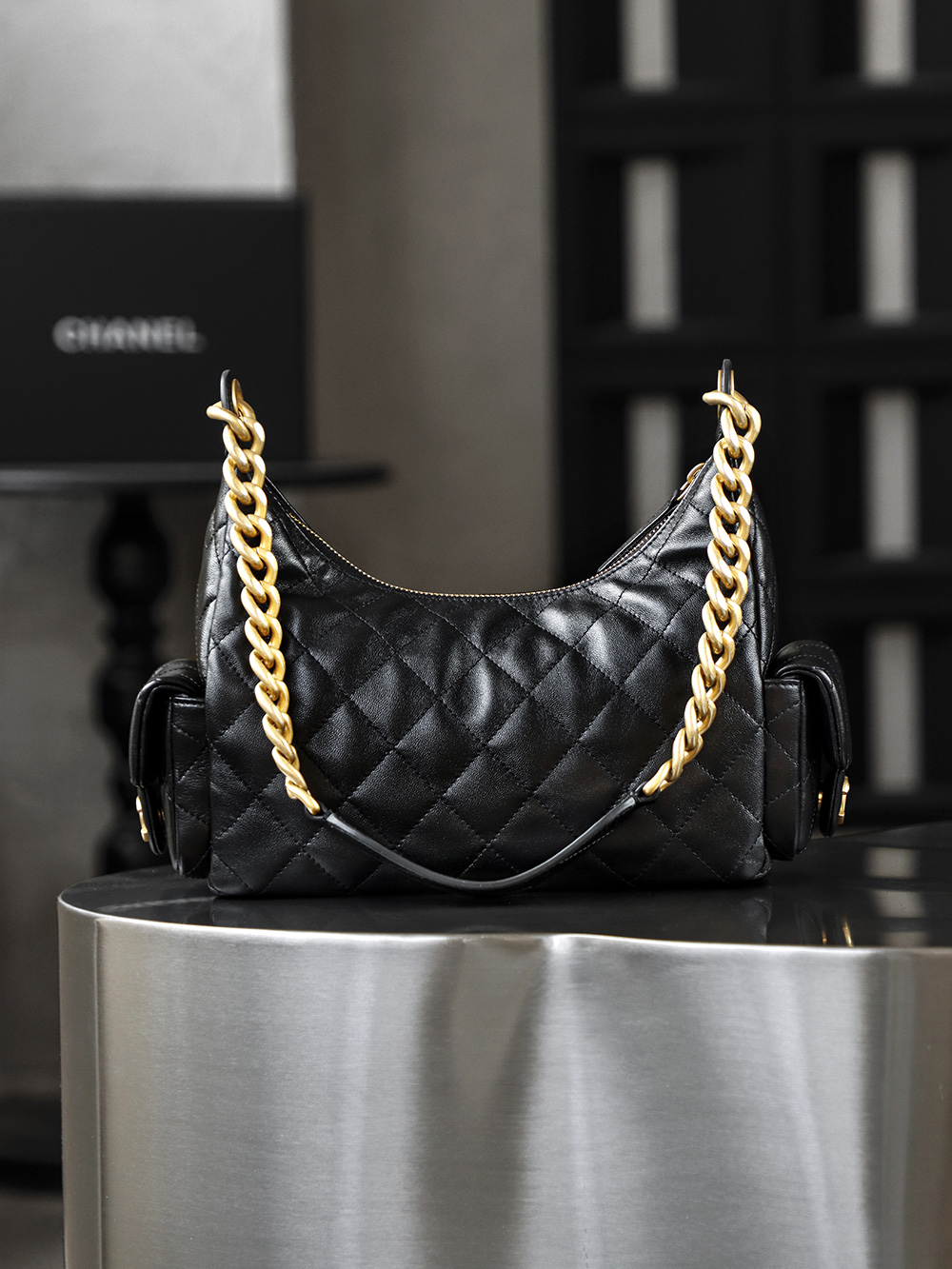 大号.顶规 Chanel 香奈儿 25C 嬉皮 头层皮 手提袋 斜挎包 包包  黑色  AS5339-B18791-94305