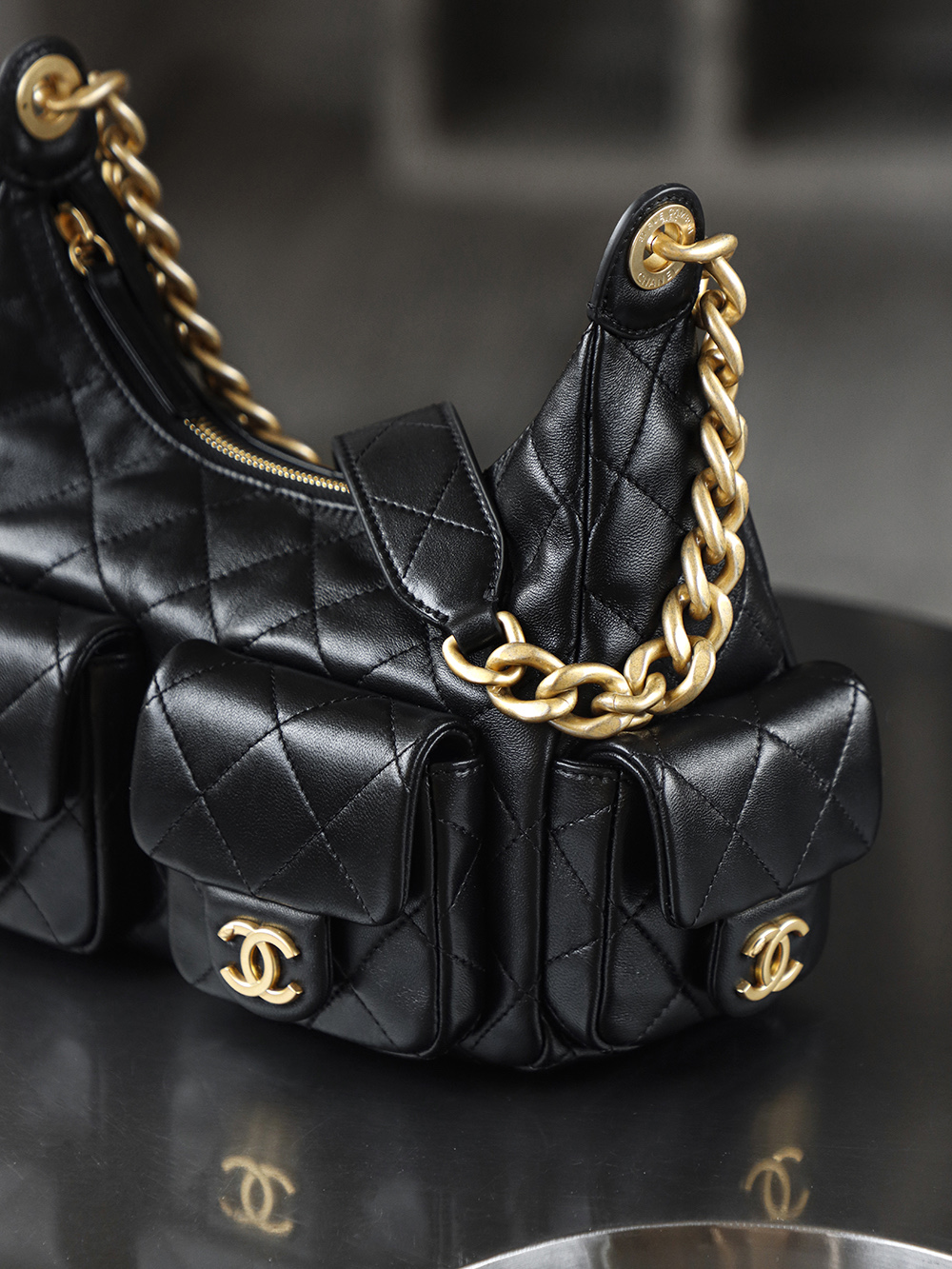 大号.顶规 Chanel 香奈儿 25C 嬉皮 头层皮 手提袋 斜挎包 包包  黑色  AS5339-B18791-94305