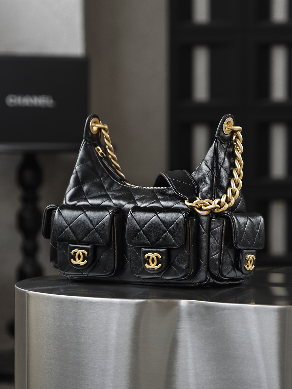 大号.顶规 Chanel 香奈儿 25C 嬉皮 头层皮 手提袋 斜挎包 包包  黑色  AS5339-B18791-94305