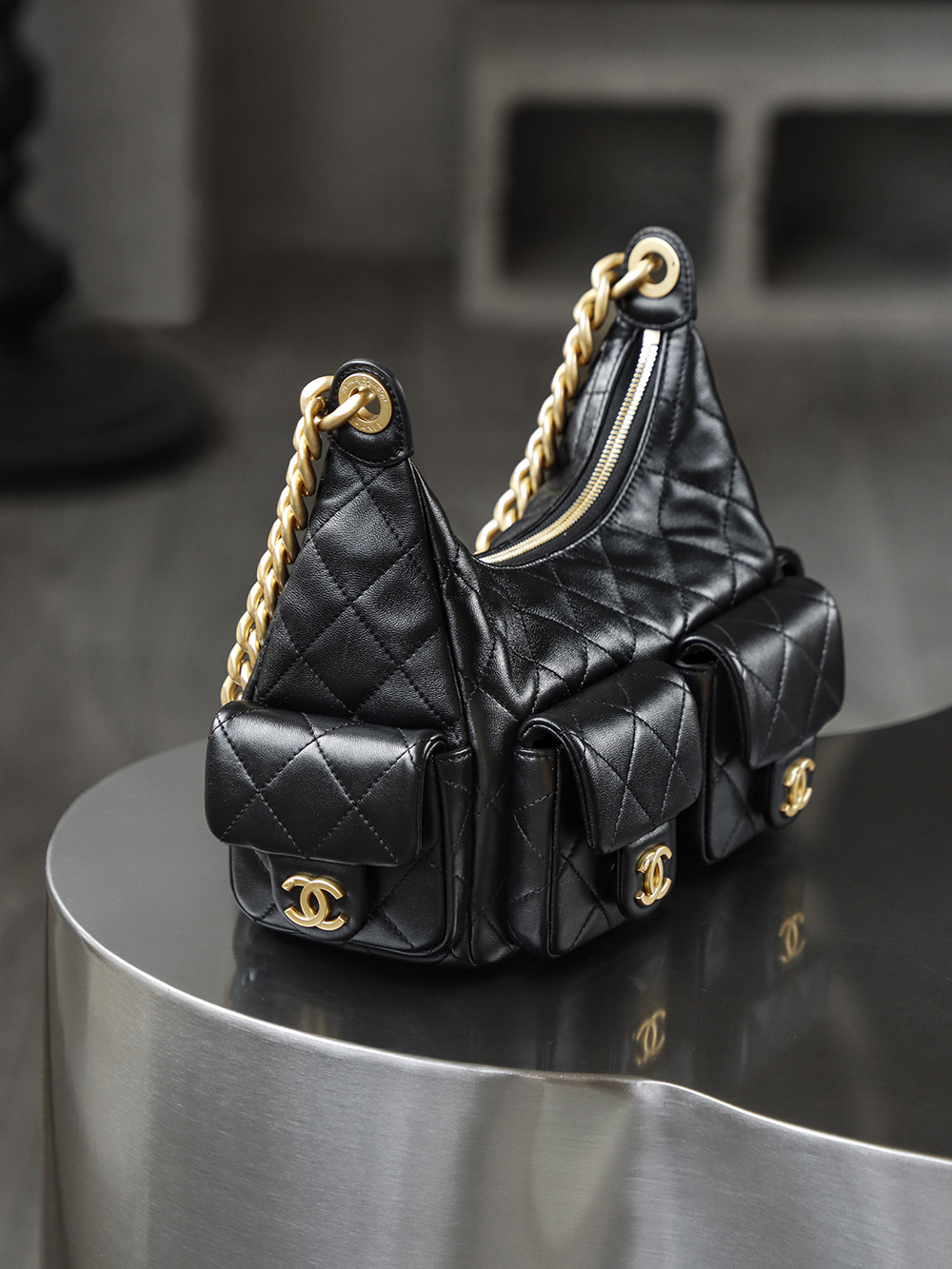 大号.顶规 Chanel 香奈儿 25C 嬉皮 头层皮 手提袋 斜挎包 包包  黑色  AS5339-B18791-94305