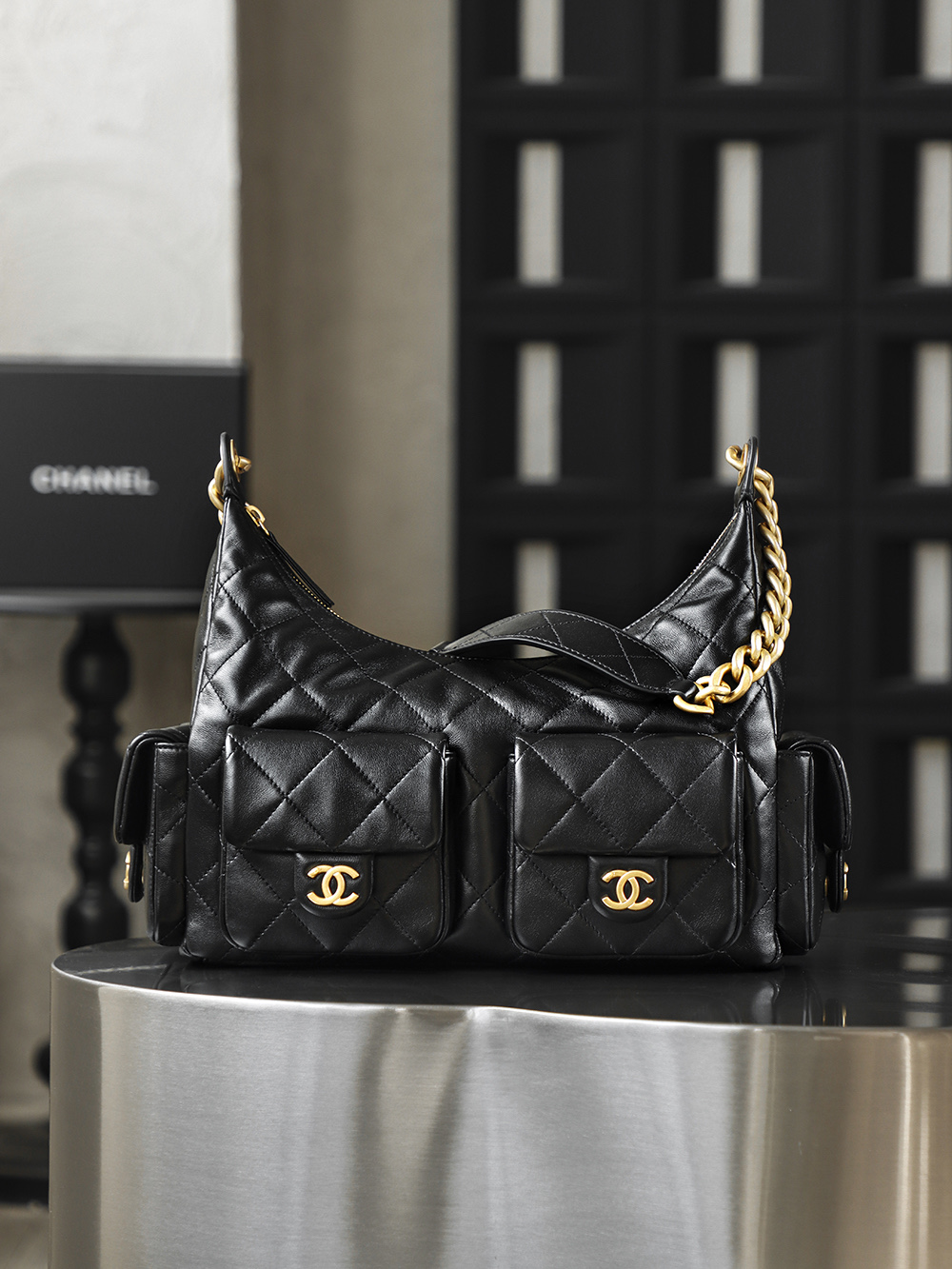 超大号.顶规 Chanel 香奈儿 25C 嬉皮 流浪 头层皮 手提袋 斜挎包 包包  黑色  AS5302-B18791-94305