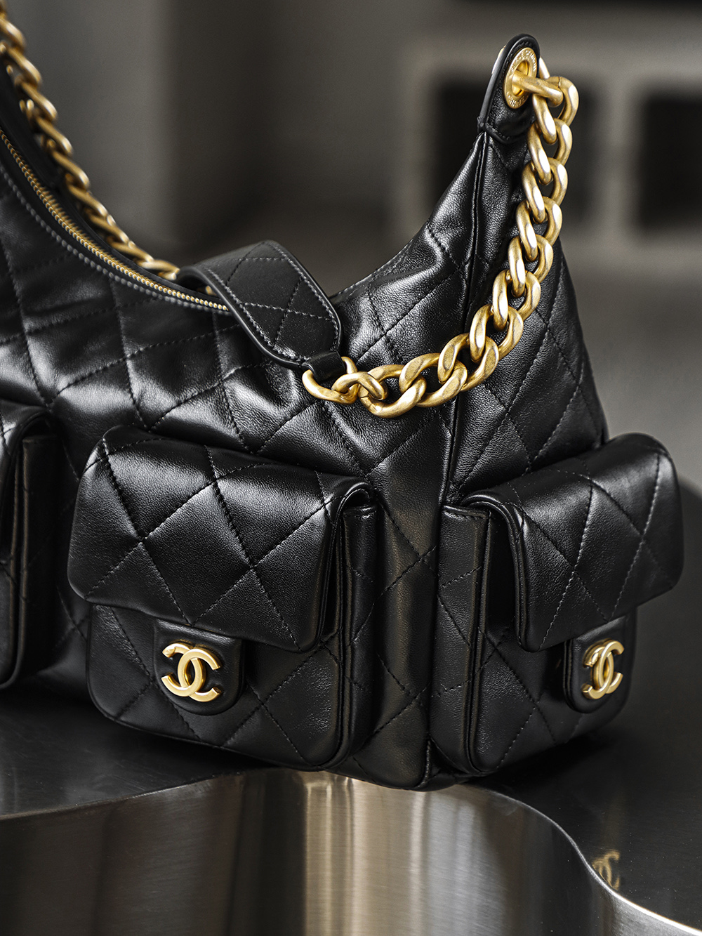 超大号.顶规 Chanel 香奈儿 25C 嬉皮 流浪 头层皮 手提袋 斜挎包 包包  黑色  AS5302-B18791-94305