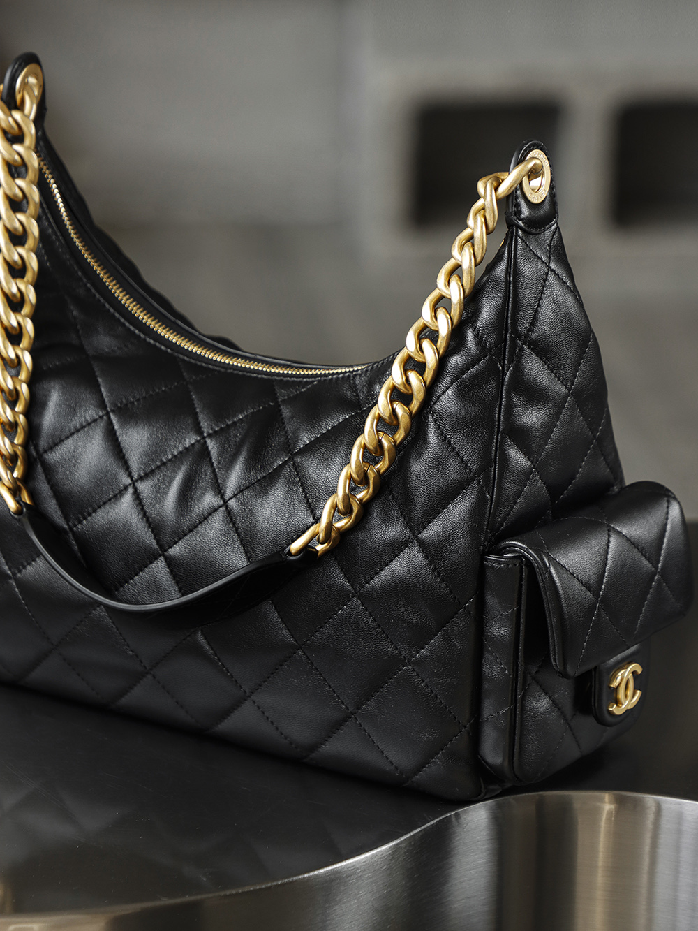 超大号.顶规 Chanel 香奈儿 25C 嬉皮 流浪 头层皮 手提袋 斜挎包 包包  黑色  AS5302-B18791-94305