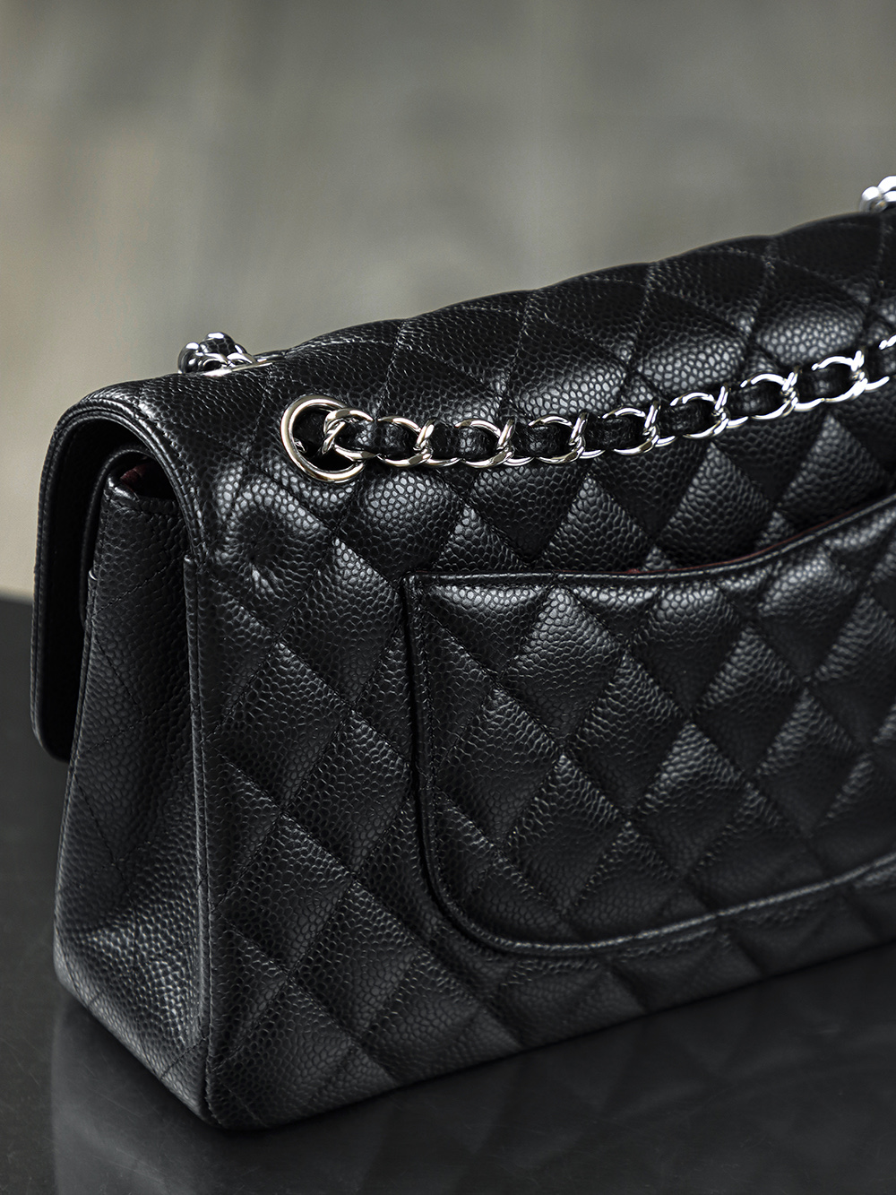 顶规 Chanel 香奈儿 Classic Flap CF 头层皮 手提袋 斜挎包 包包  黑银 A01112-Y01588-C3906